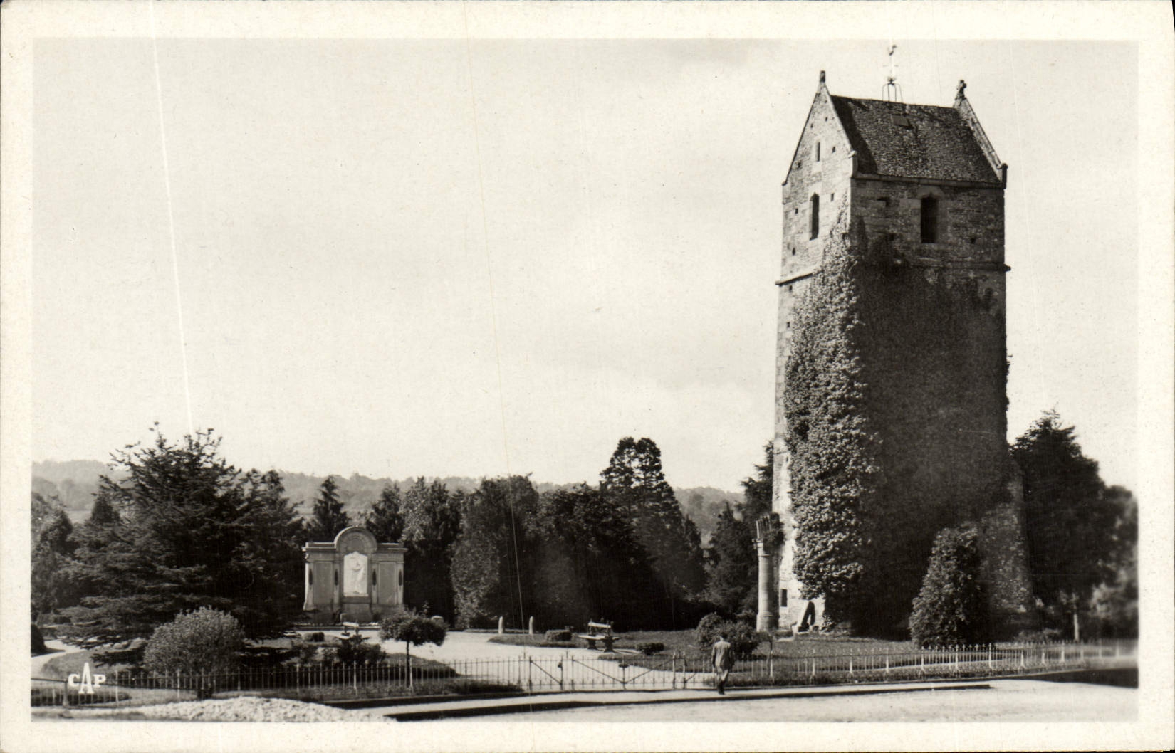 MODERN CARD St Hilaire Of Harcouet Public garden And Vieille Tower