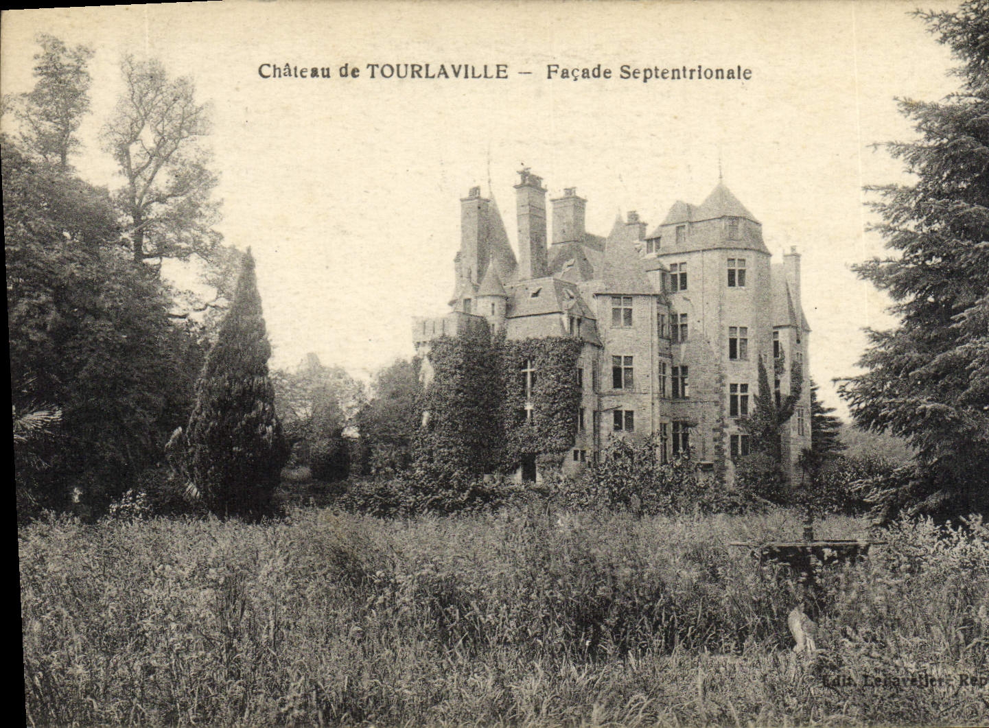 VINTAGE POSTCARD Castle De Tourlaville Septentrional Frontage