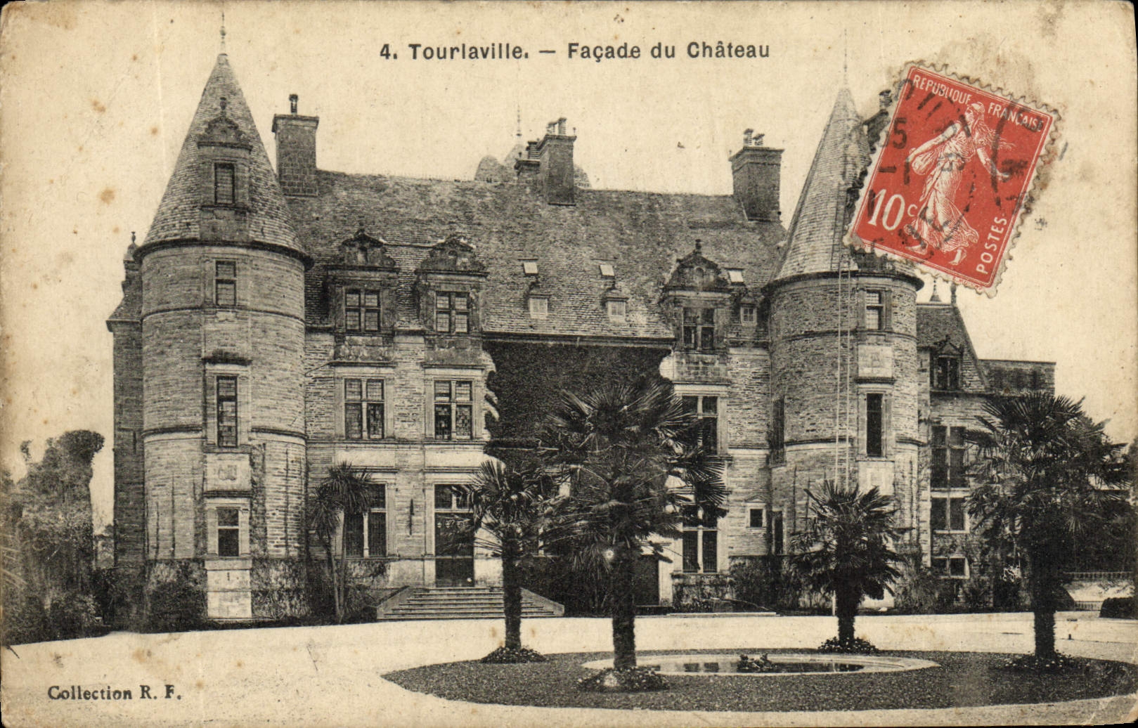VINTAGE POSTCARD Tourlaville Frontage Of the Castle