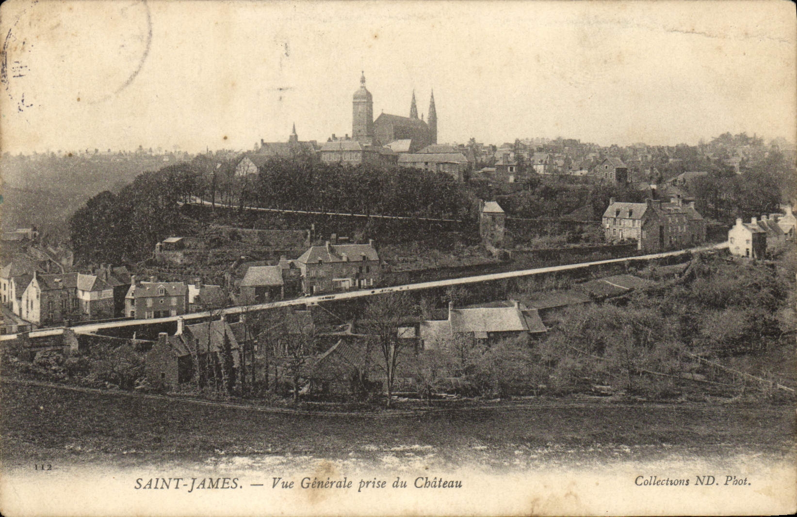 CPA Saint James Vue generale prise du chateau