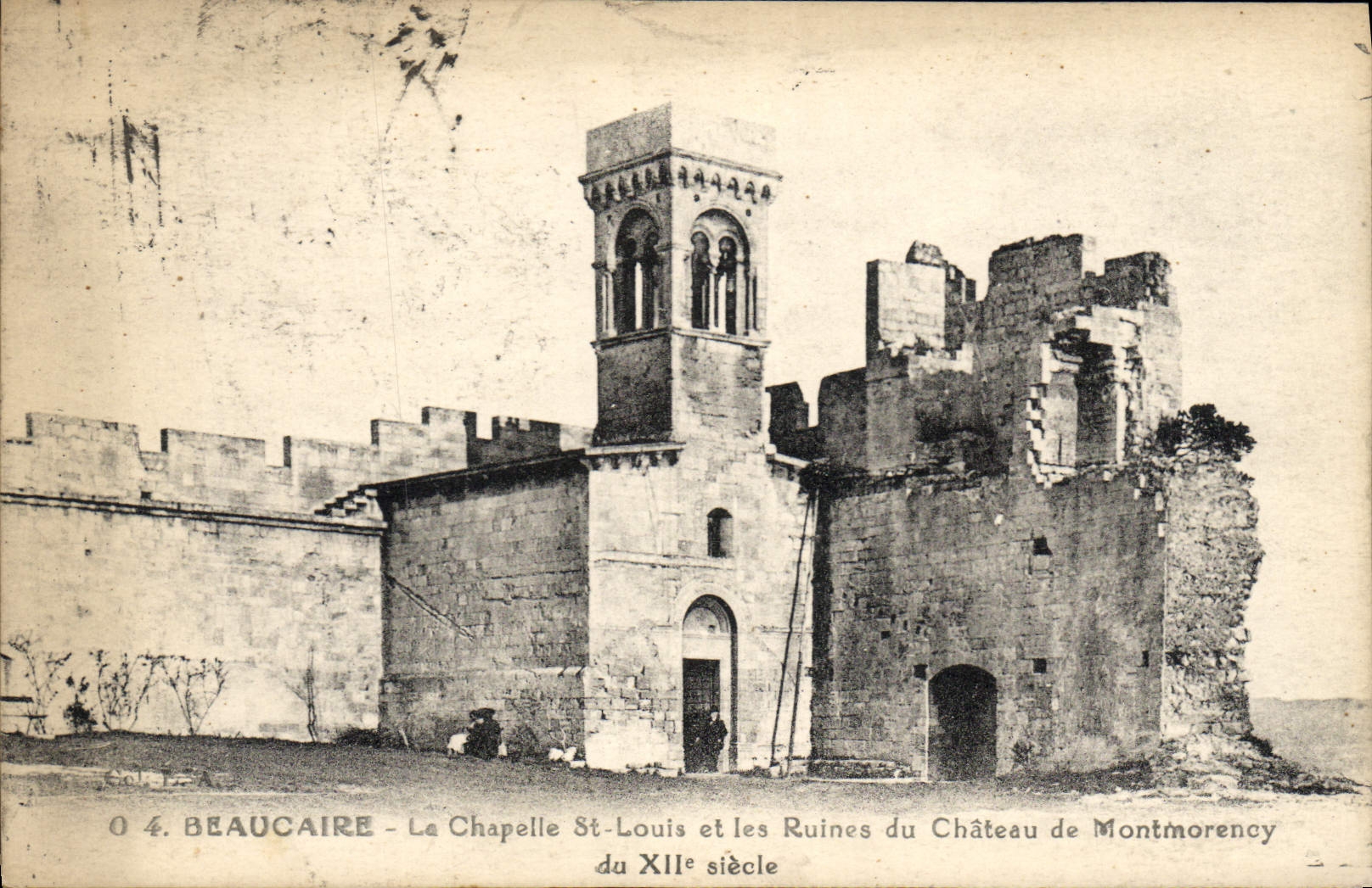 VINTAGE POSTCARD Beaucaire the Vault St Louis and Ruins of the Castle of Montmorency