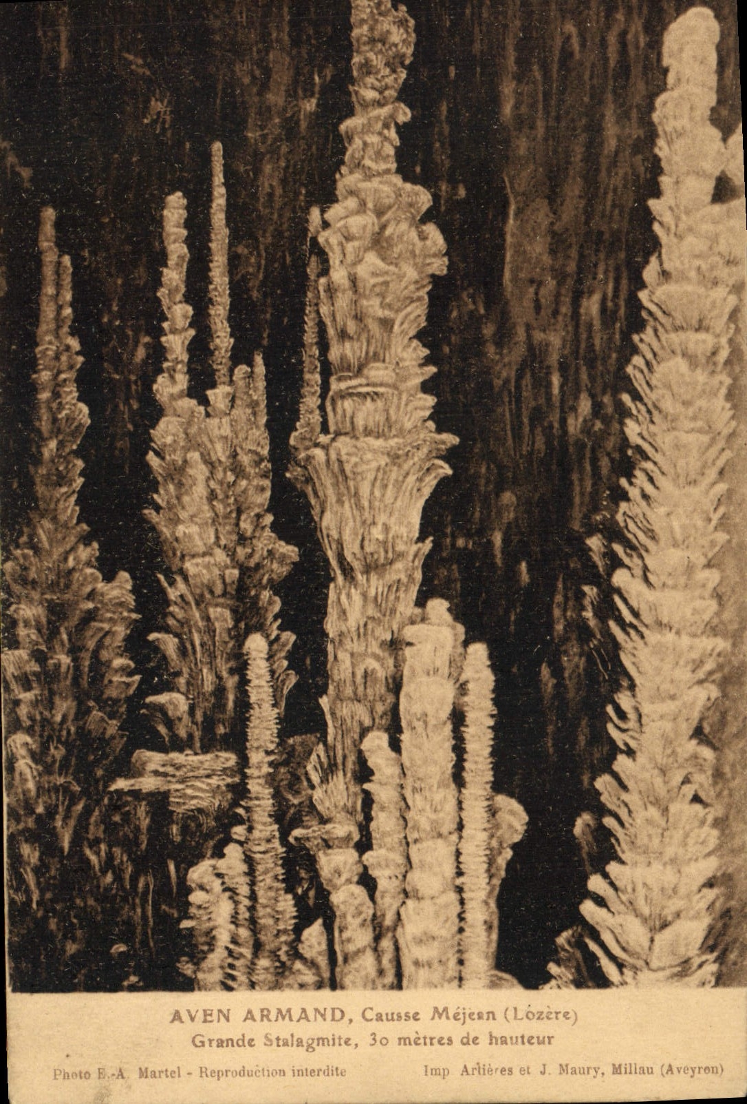 CPA Gorges Du Tarn Aven Armand Causse Mejean Grande Stalagmite