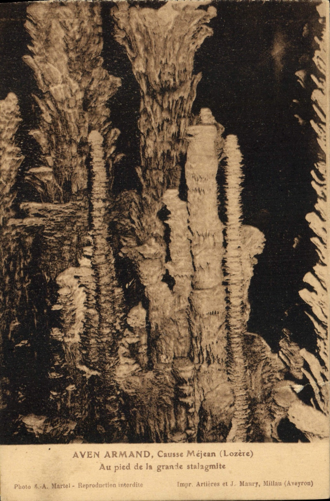 CPA Gorges Du Tarn Aven Armand Causse Mejean au pied de la grande stalagmite