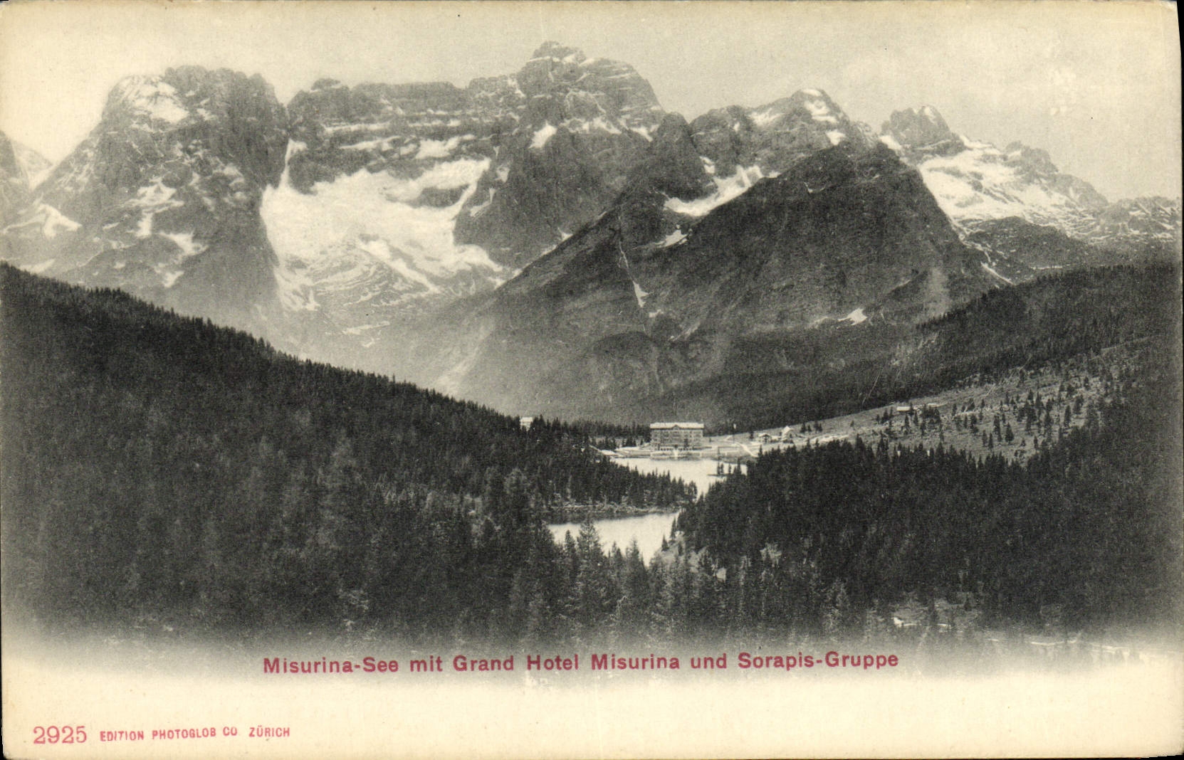 CPA Misurina See mit Grand Hotel Misurina und Sorapis Grupp