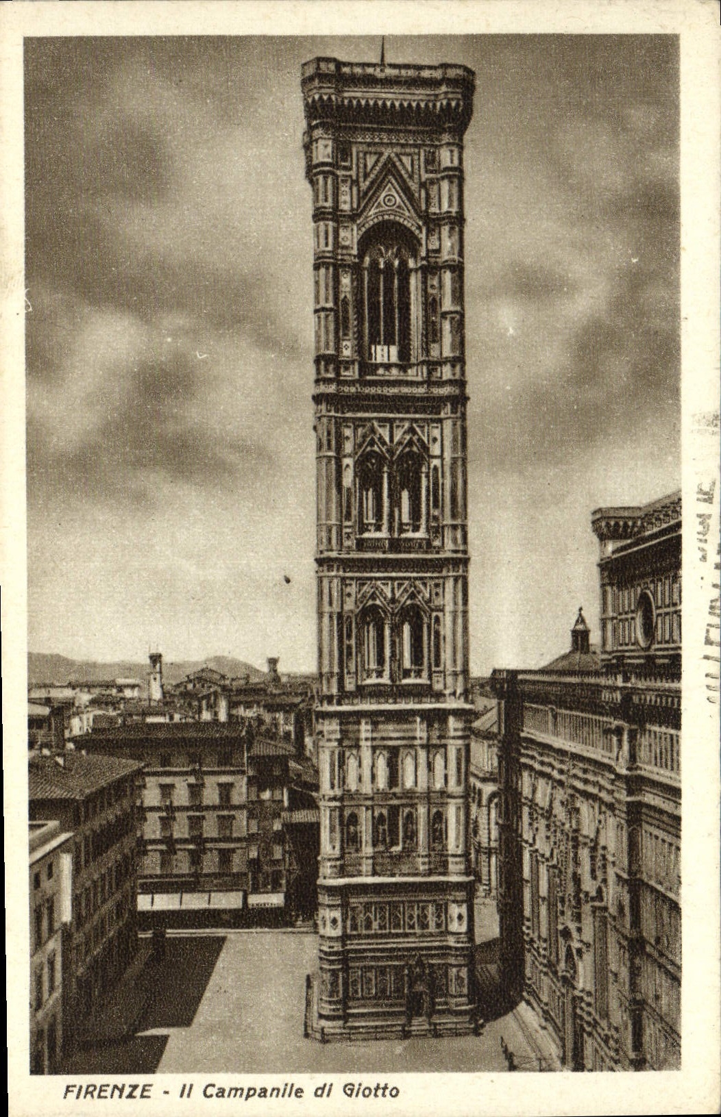 POSTAL Firenze de la VENDIMIA él Campana-torre di Giotto