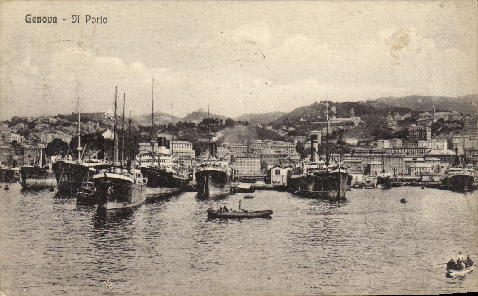 VINTAGE POSTCARD Genova It Oporto Boats