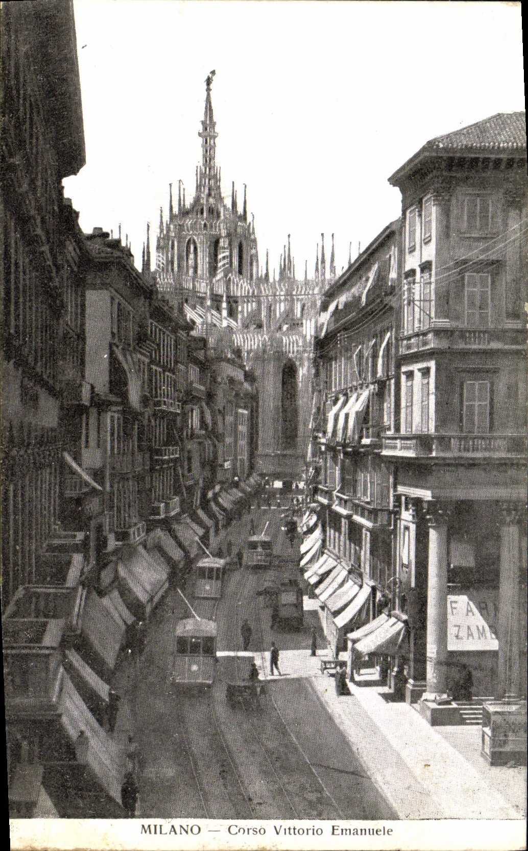 POSTAL Milano Corso Vittorio Manuel de la VENDIMIA