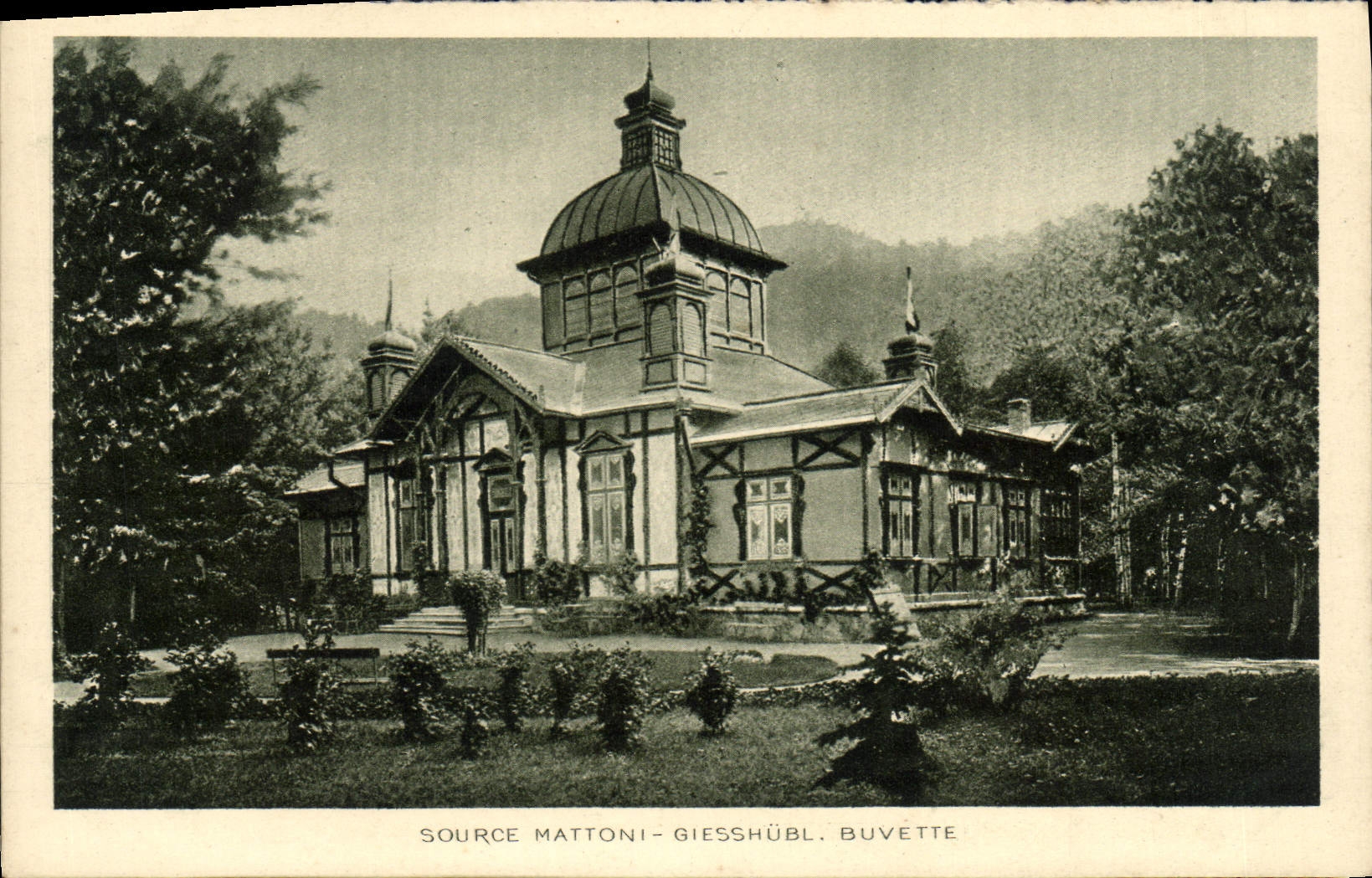 VINTAGE POSTCARD Source Mattoni Giesshubl Refreshment bar