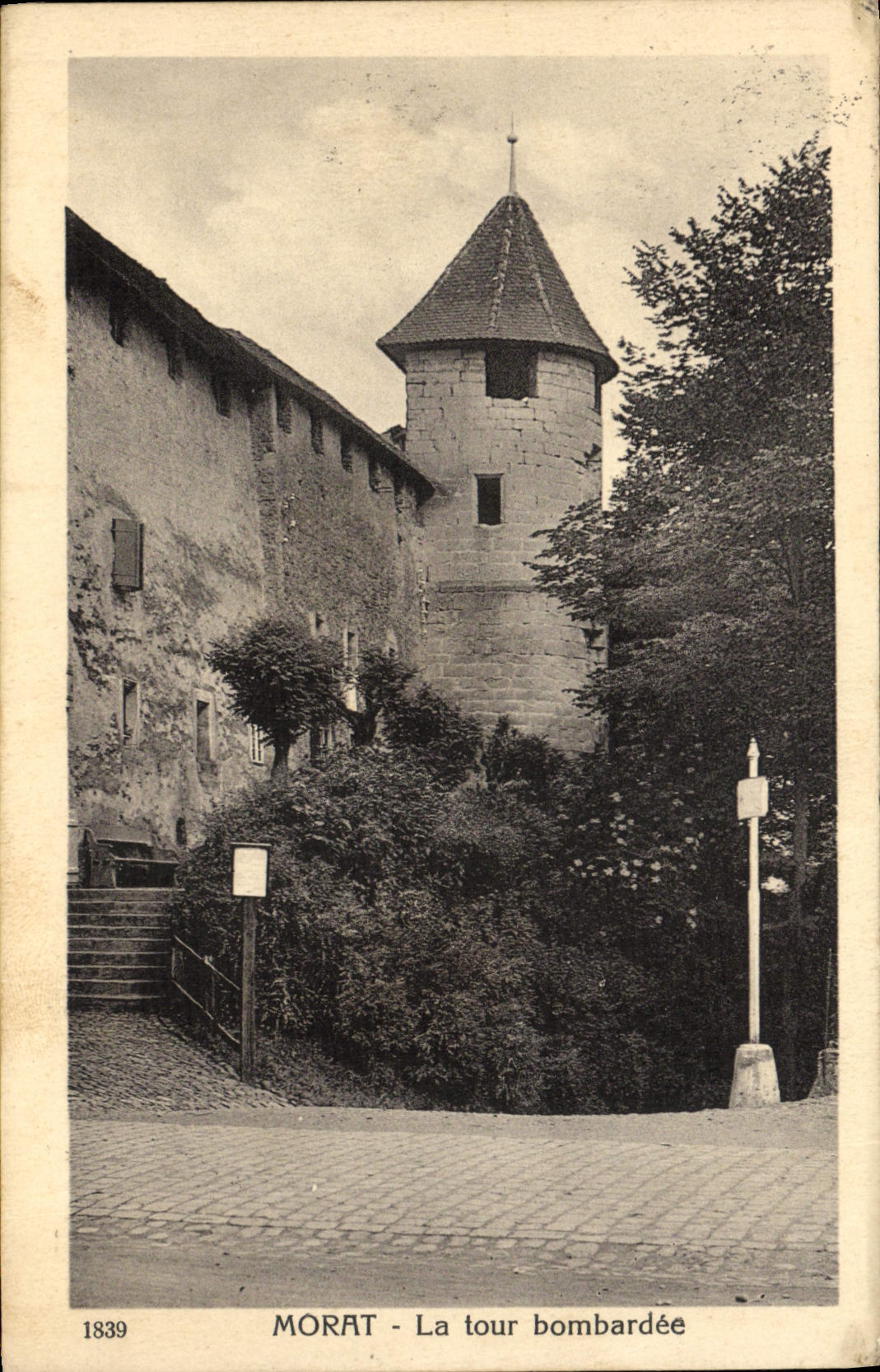 VINTAGE POSTCARD Morat the Bombardee Tower