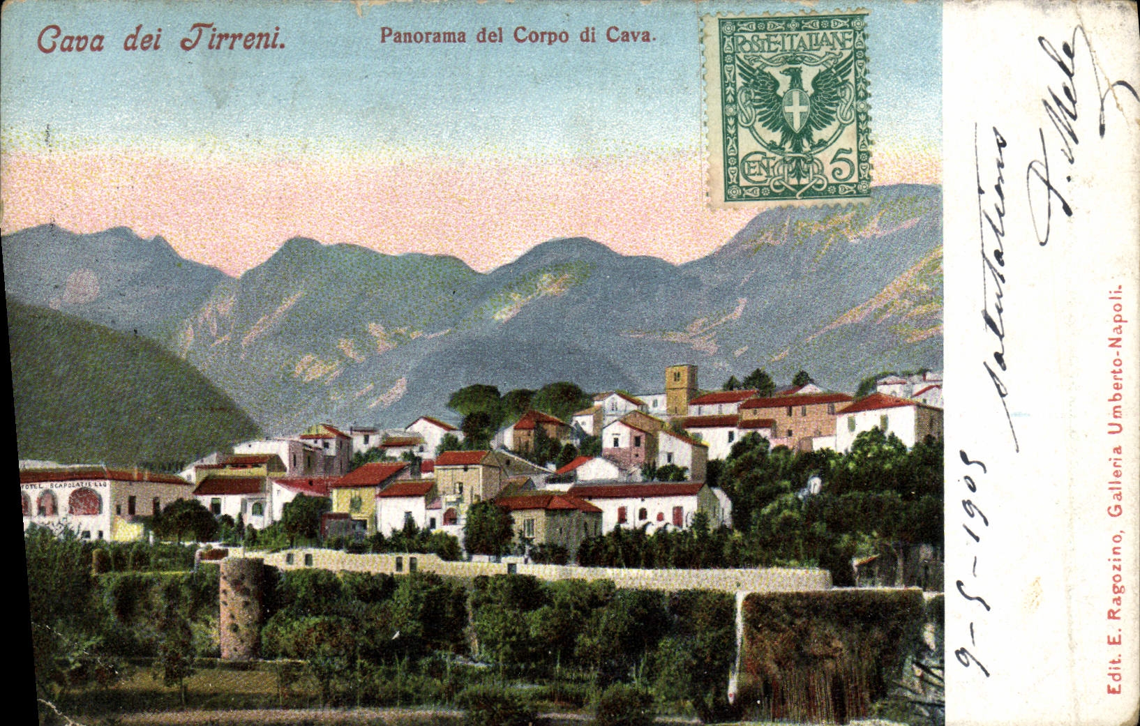 La POSTAL de la VENDIMIA minó los di de Tirreni Panorama del Corpo del dei hundidos