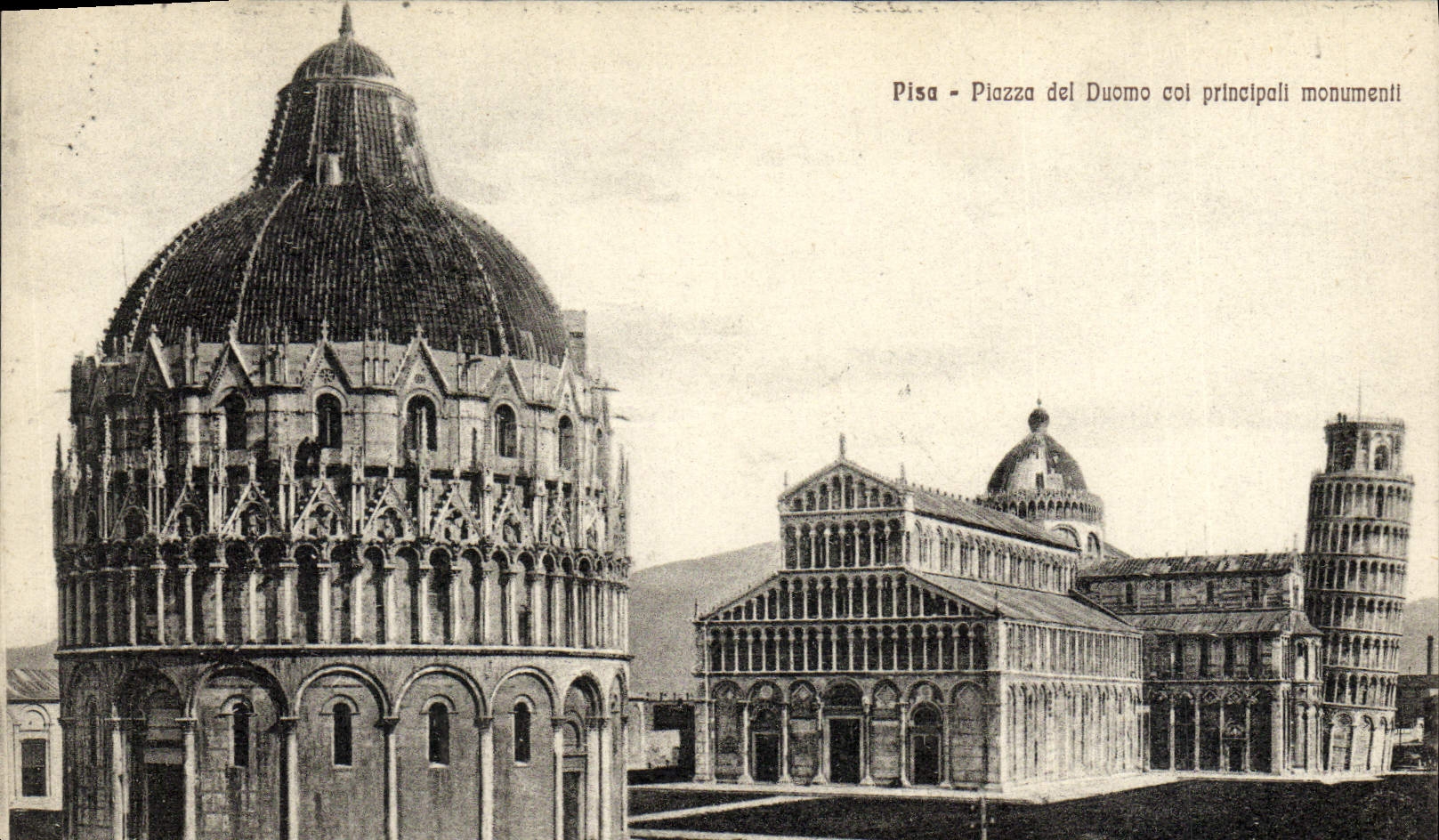 CPA Pisa Ploza Del Duomo Col Principall Monument