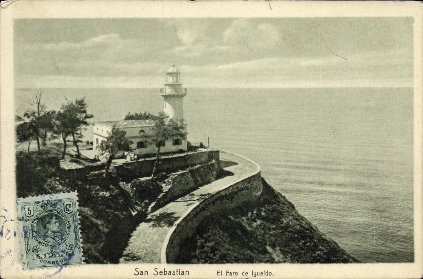 VINTAGE POSTCARD San Sebastain El Faro De Igueldo