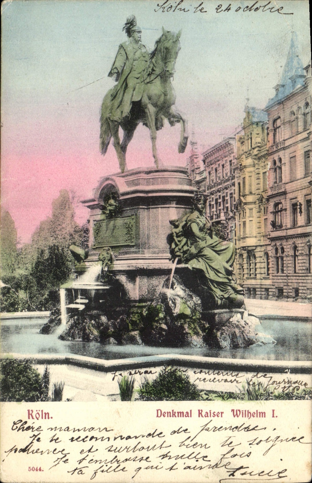 POSTAL Koln Denkmal Kaiser Wilhelm de la VENDIMIA I