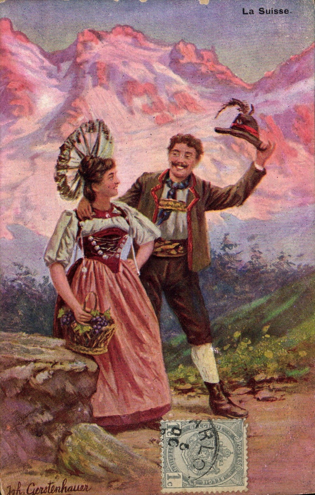 VINTAGE POSTCARD Switzerland Folklore Costume