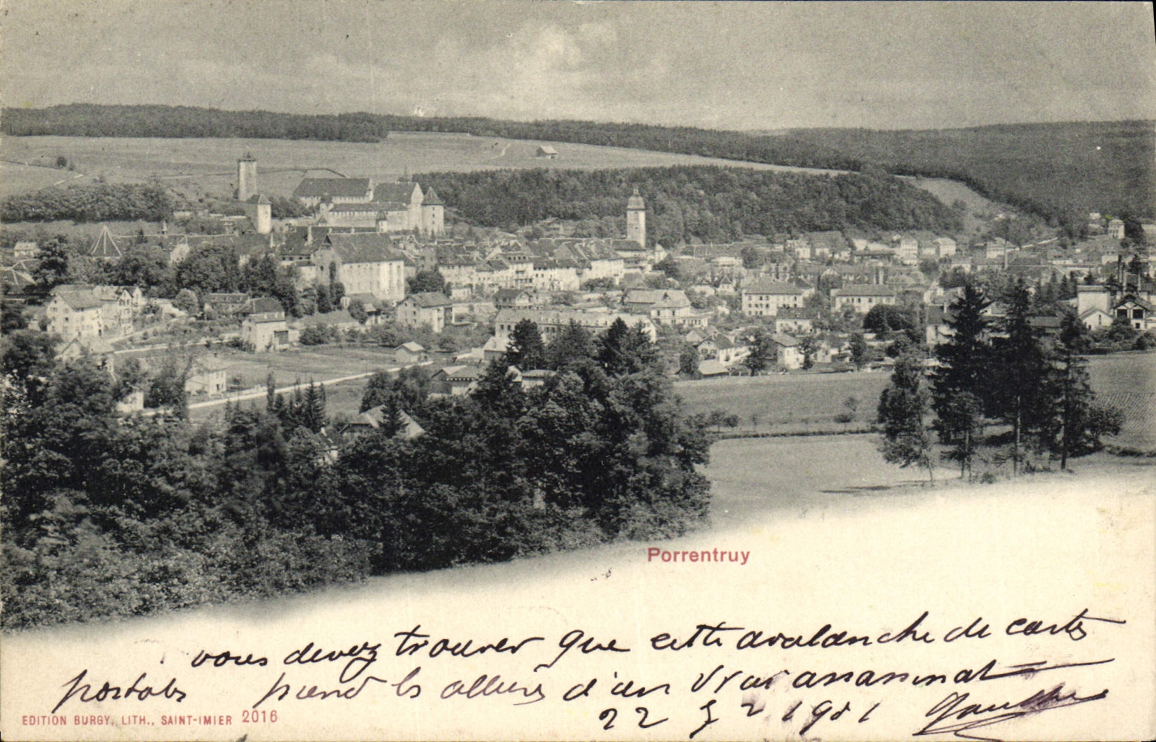 VINTAGE POSTCARD Porrentruy