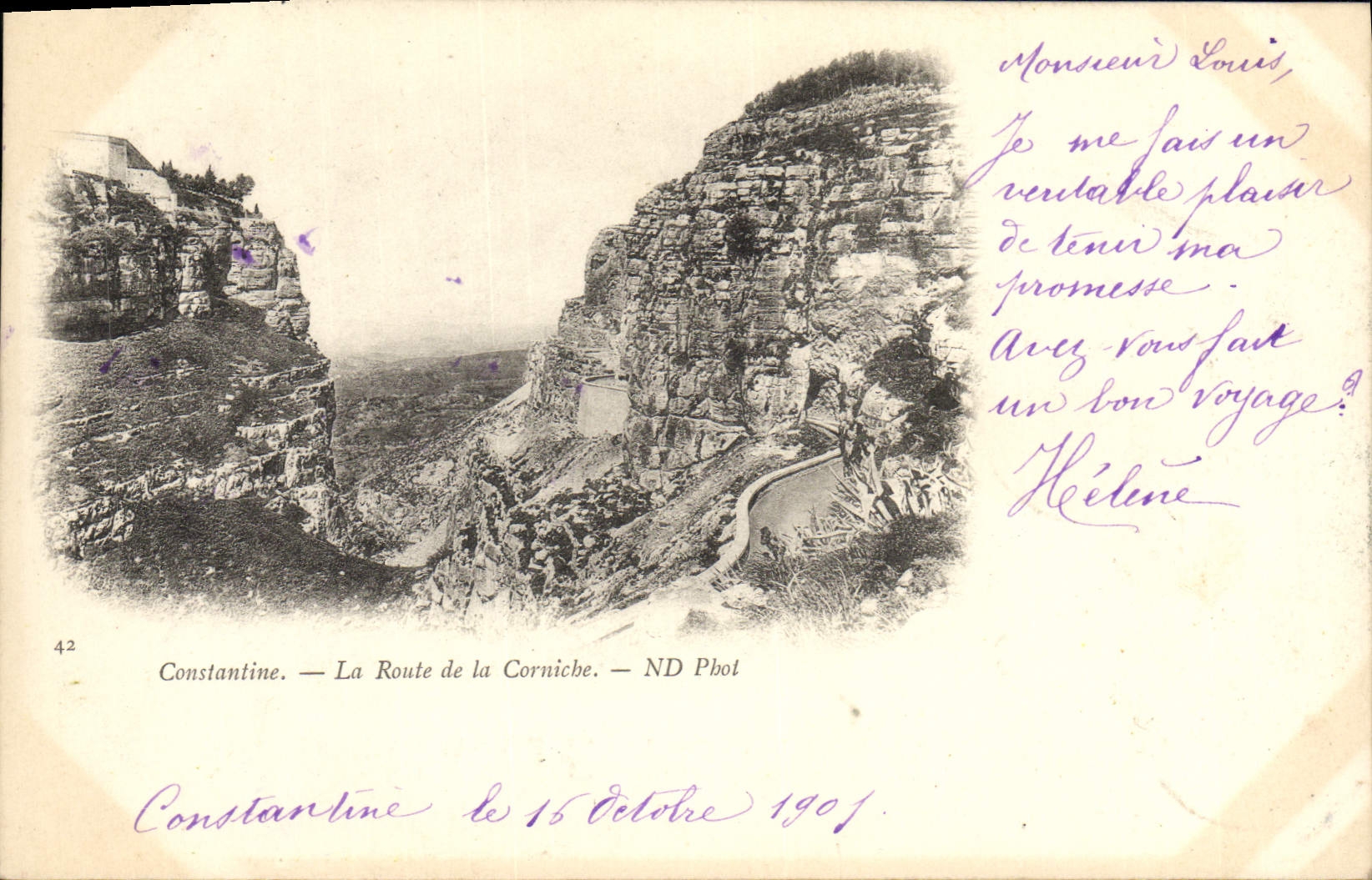 POSTAL Constantina de la VENDIMIA el camino De LaCorniche