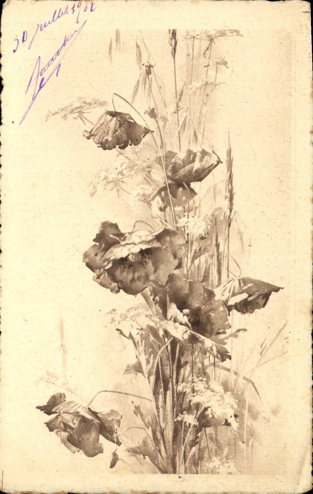 VINTAGE POSTCARD Fantaise Flowers