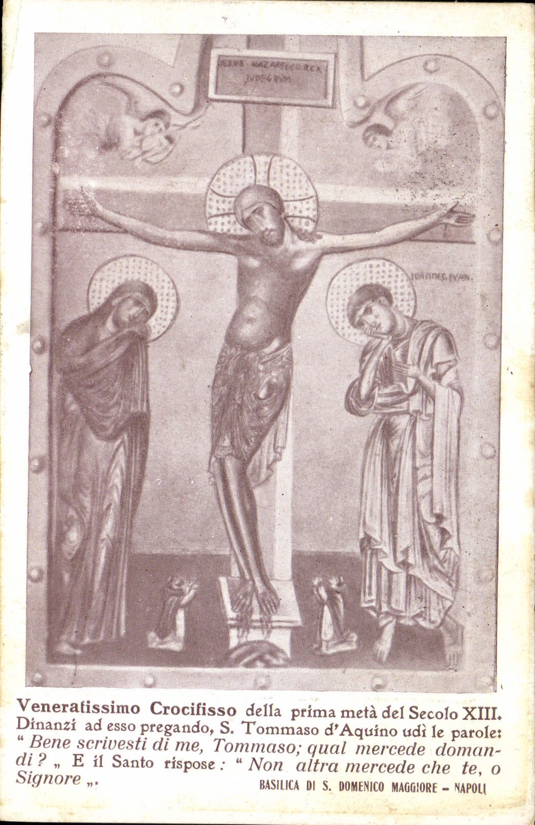 VINTAGE POSTCARD Venerafissimo Crocifisso Beyond PRIMA Meta Of Secolo Dinanzi AD Esso