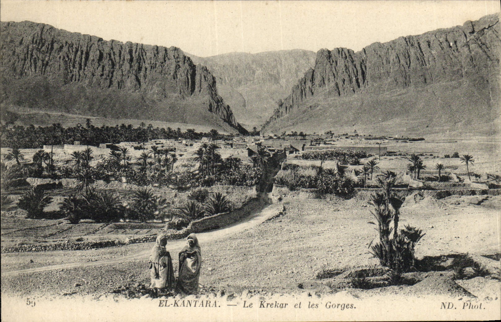 VINTAGE POSTCARD El Kantara Krekar And Falls