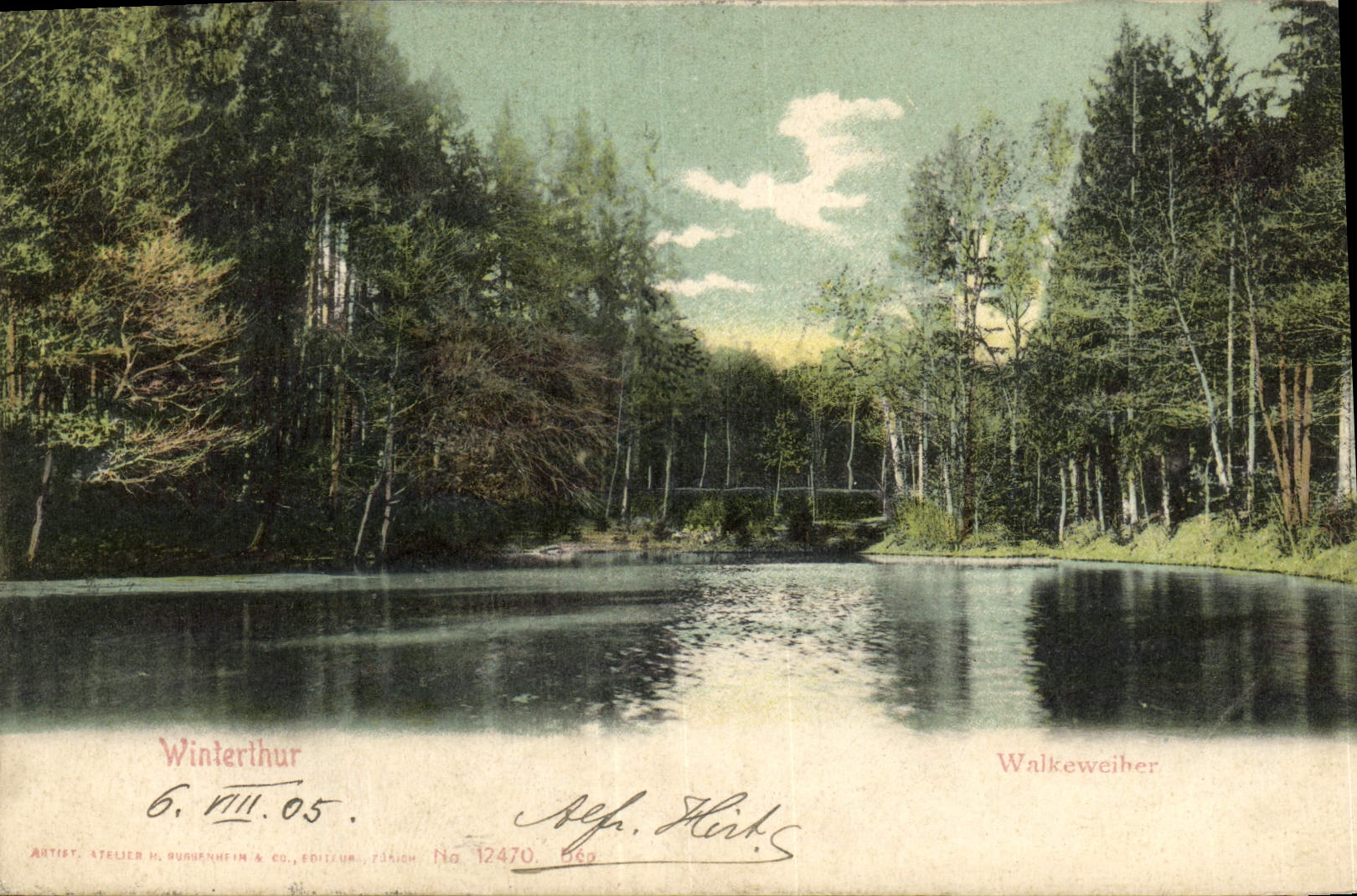 VINTAGE POSTCARD Winterthur Walkeweiher