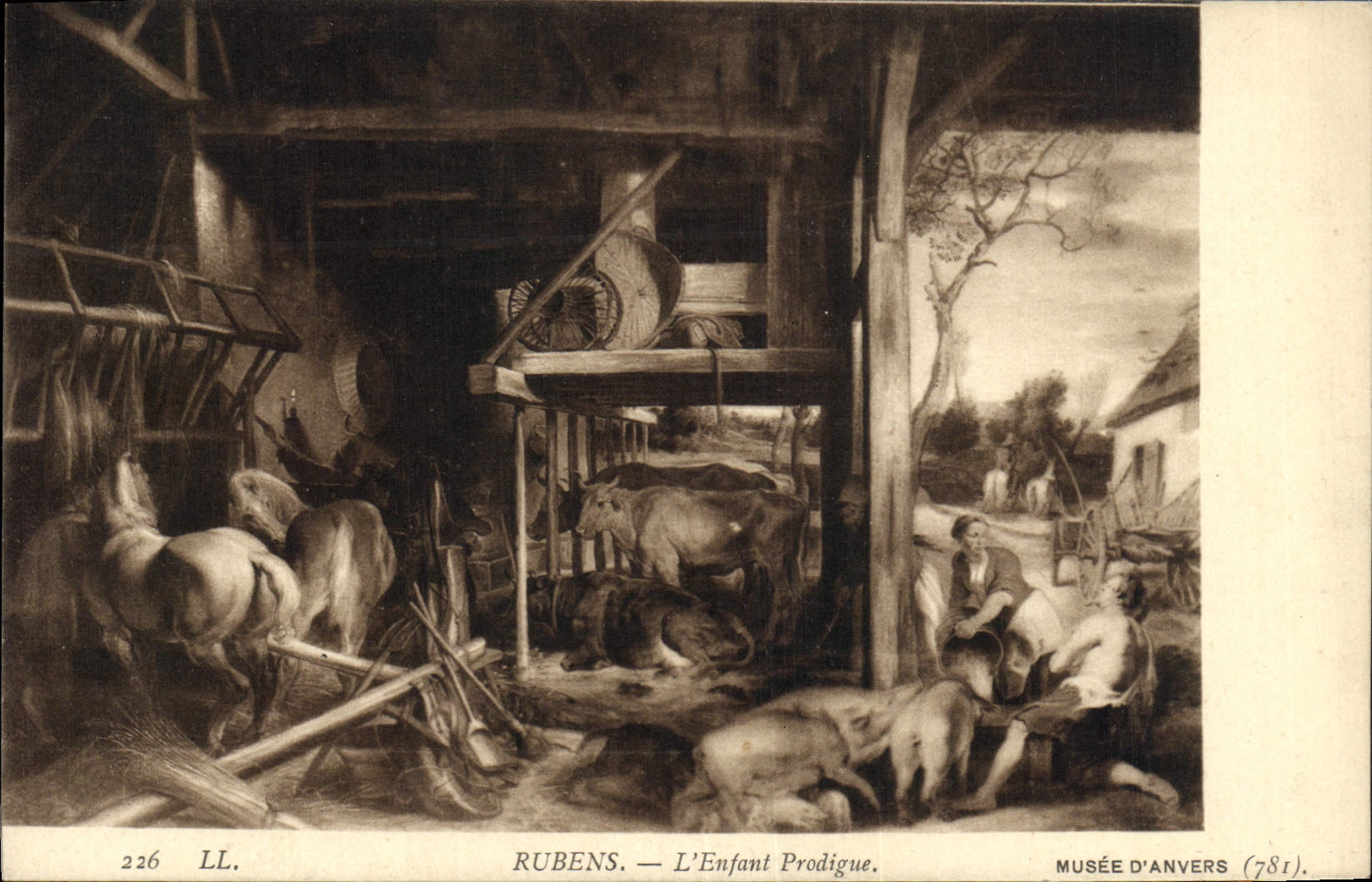 VINTAGE POSTCARD Rubens the Prodigal son Museum of Antwerp