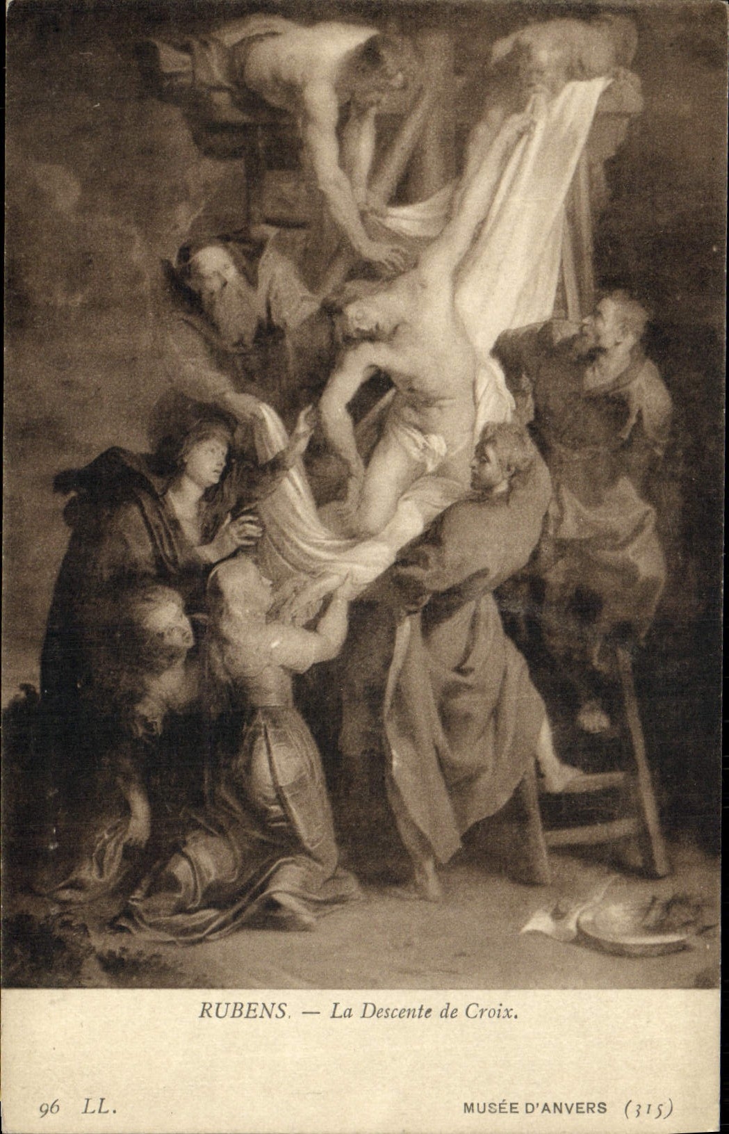VINTAGE POSTCARD Rubens Deposition Museum Of Antwerp