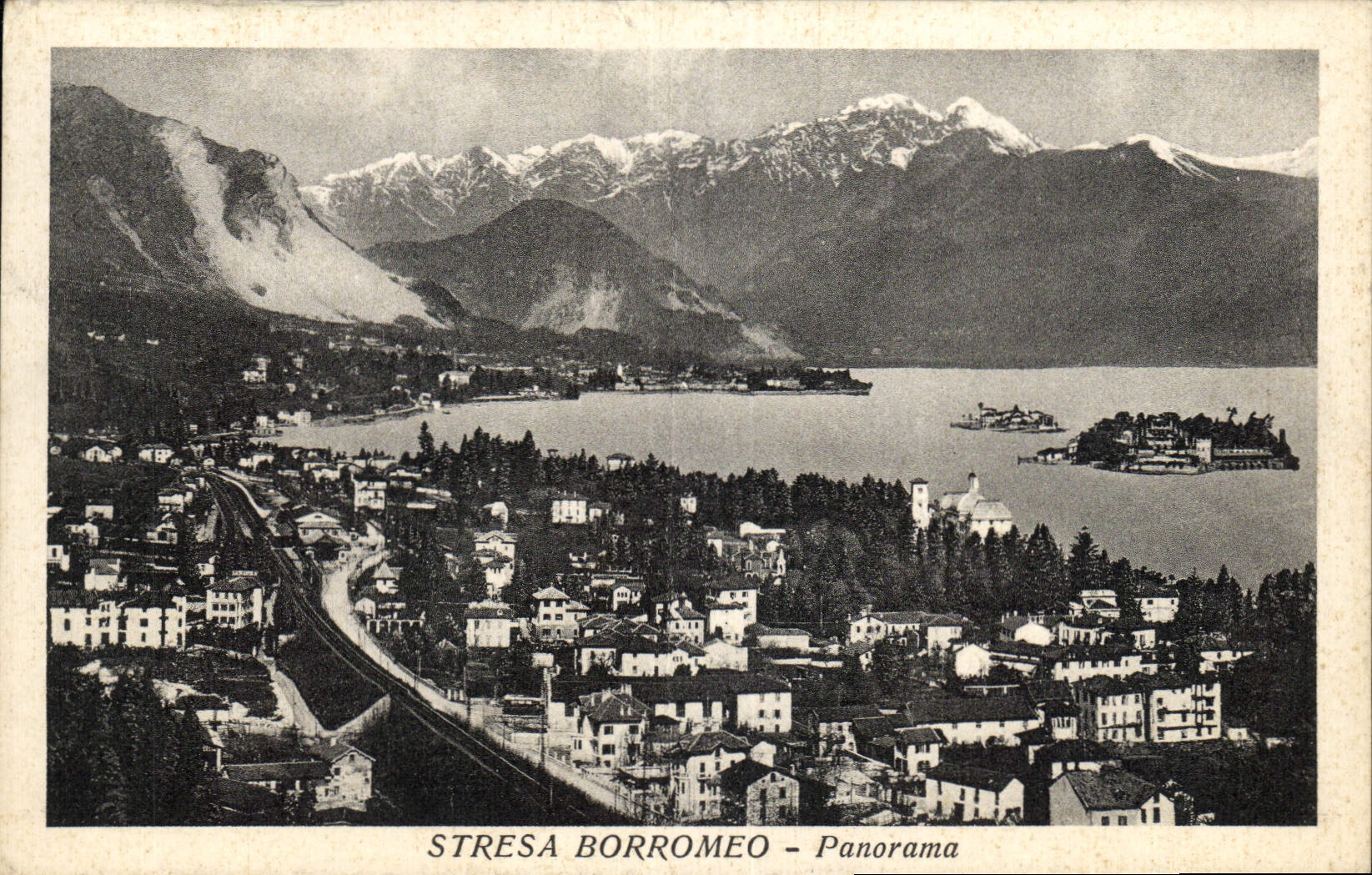 Panorama de Borromeo de la POSTAL de la VENDIMIA tensionado