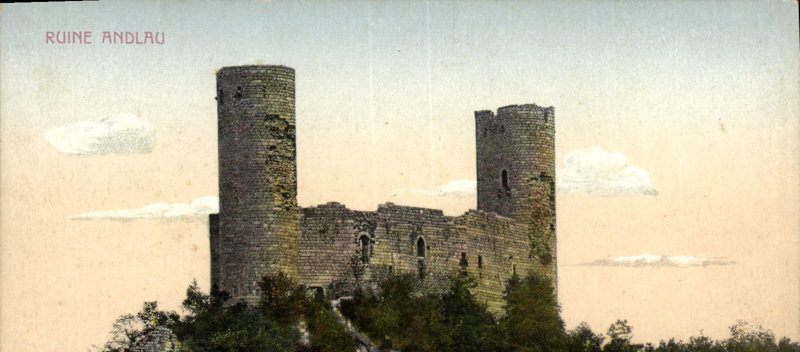 VINTAGE POSTCARD Andlau Ruin