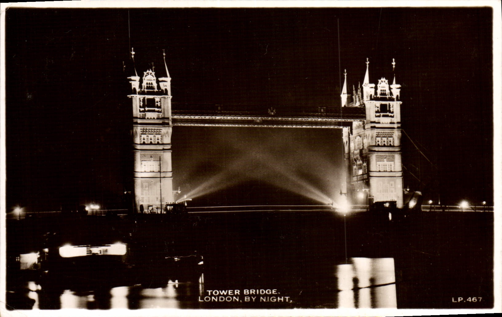 Puente Londres de la torre de la POSTAL de la VENDIMIA de Night