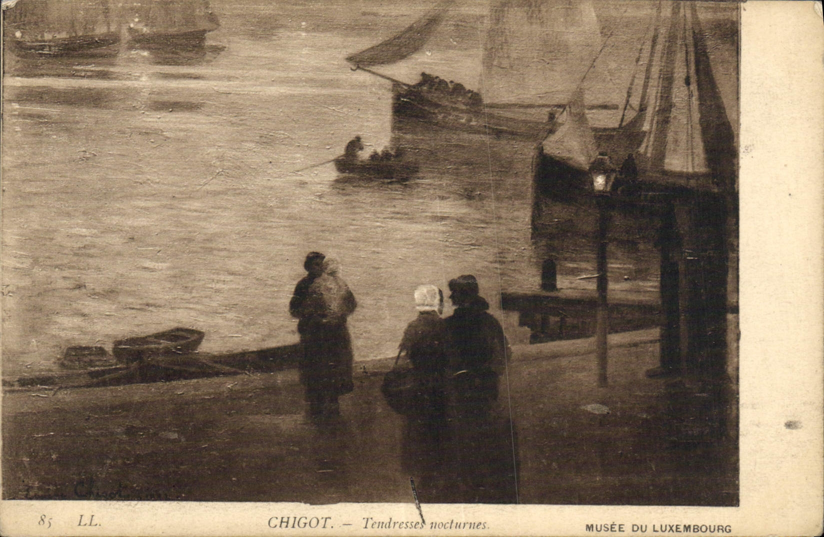 VINTAGE POSTCARD Chigot Night Tendernesses Museum Of Luxembourg