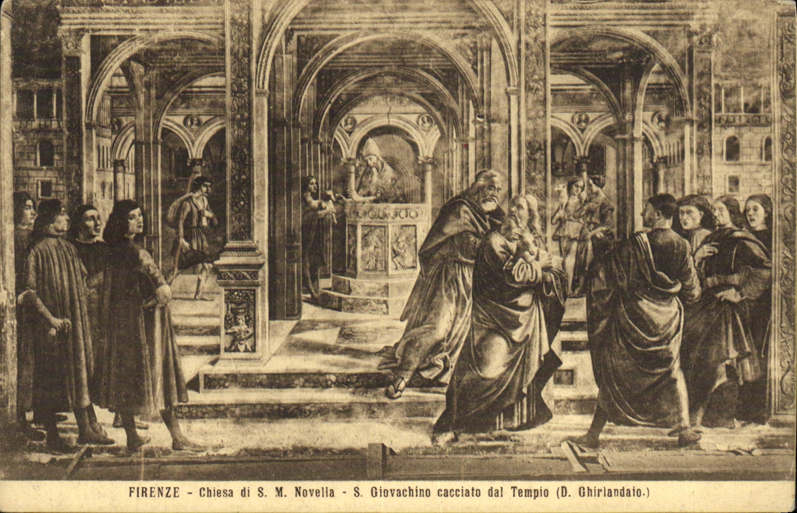 CPA Firenze Chiesa Nouvella Giovachino Cacciato Dal Tempio Chirlandaio