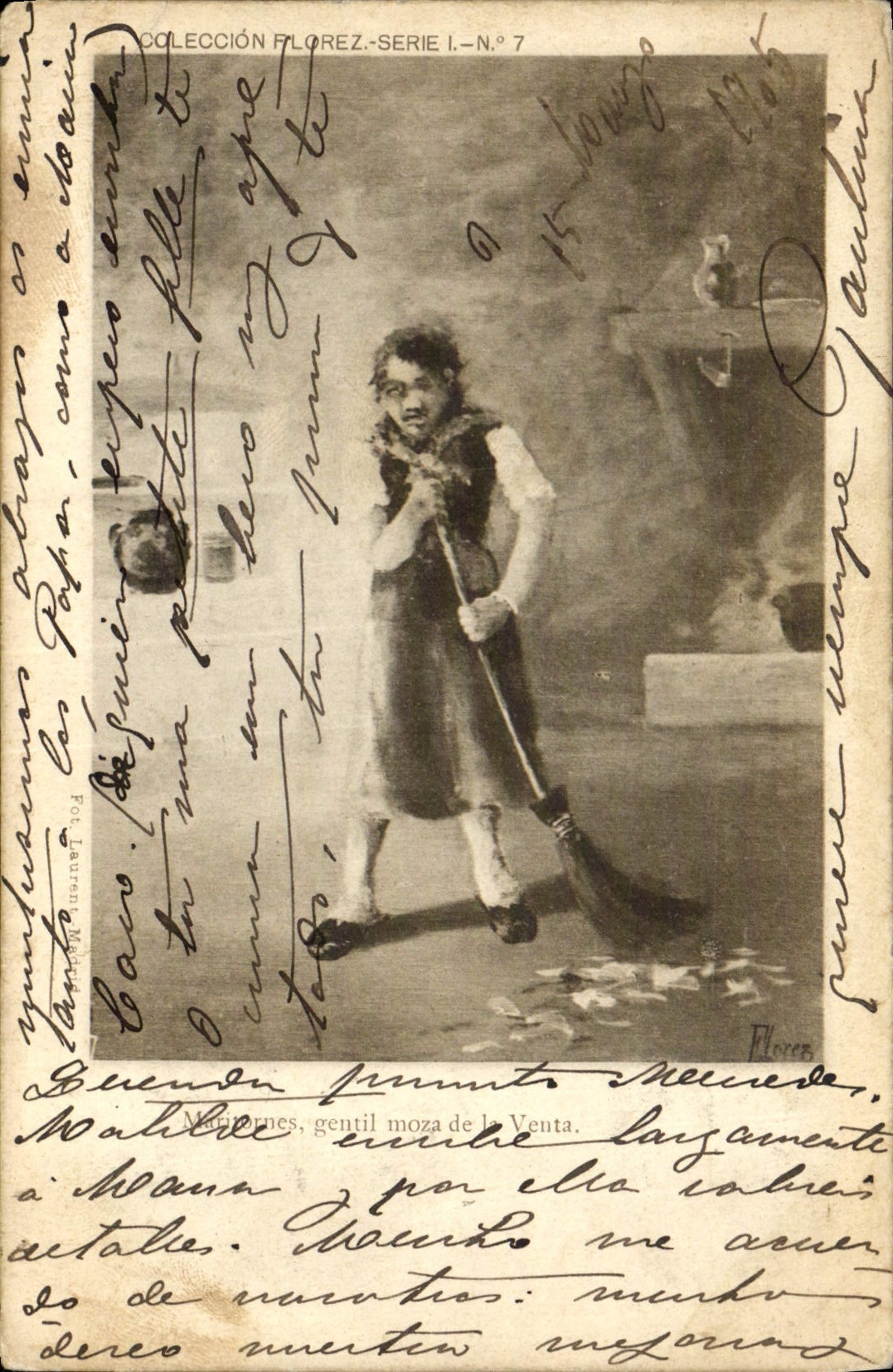VINTAGE POSTCARD Gentil Moza Of Was windy