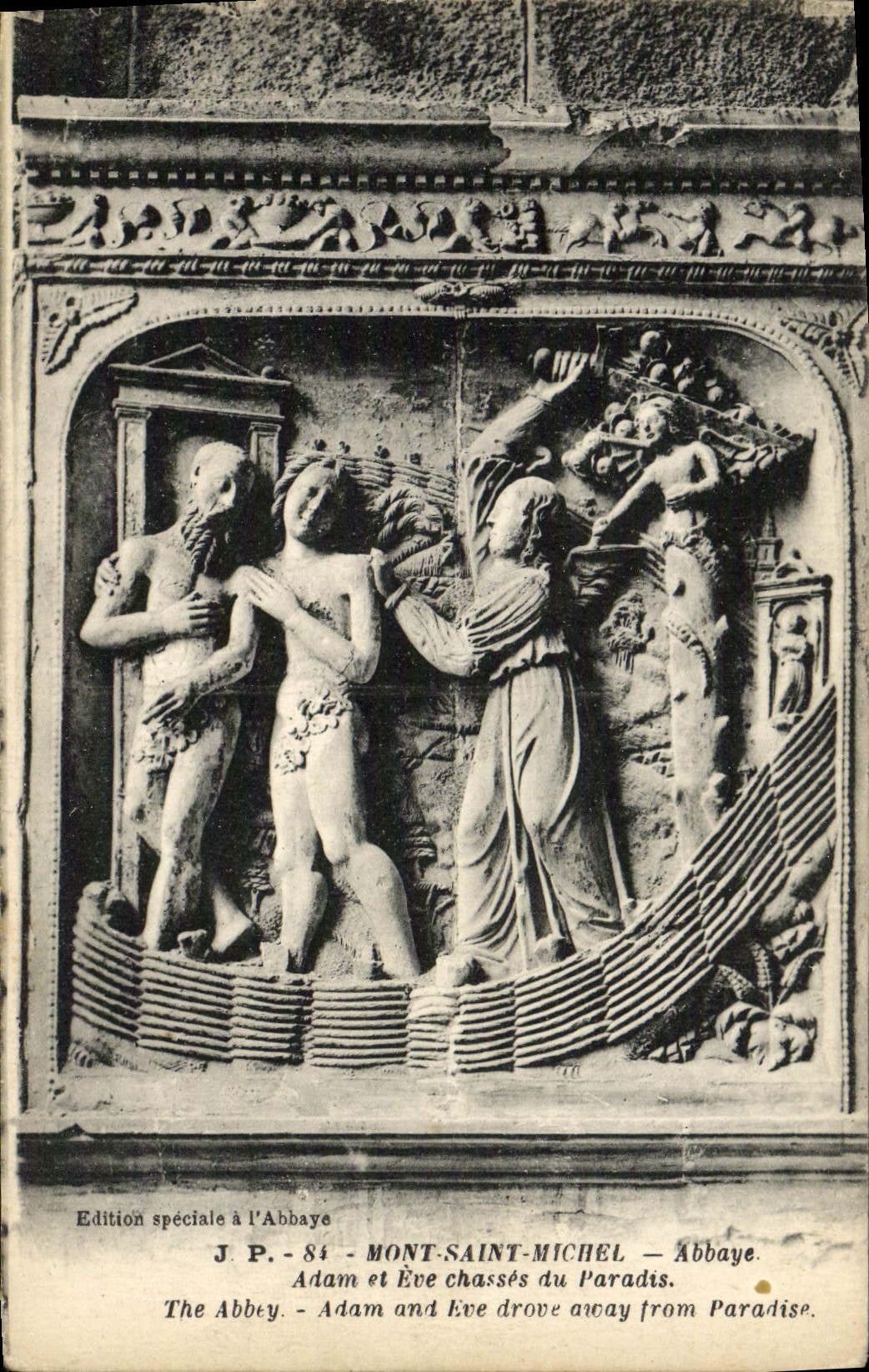 CPA Mont Saint Michel Abbaye Adam Et Eve Chasses Du Paradis