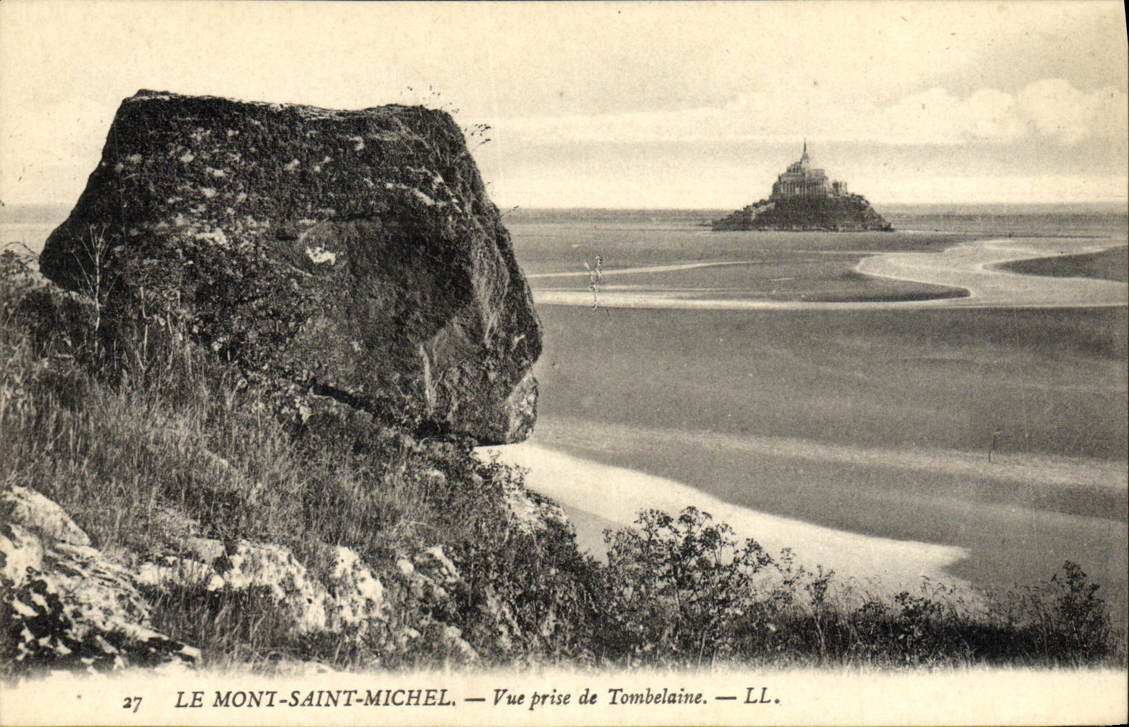 VINTAGE POSTCARD the Mount St Michel Seen from De Tombelaine