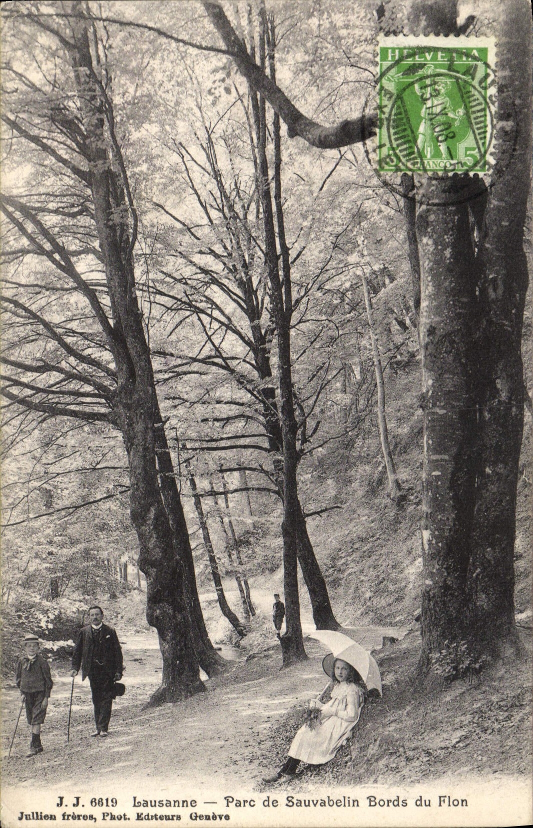 VINTAGE POSTCARD Lausanne Park De Sauvabelin Edges Of Flon