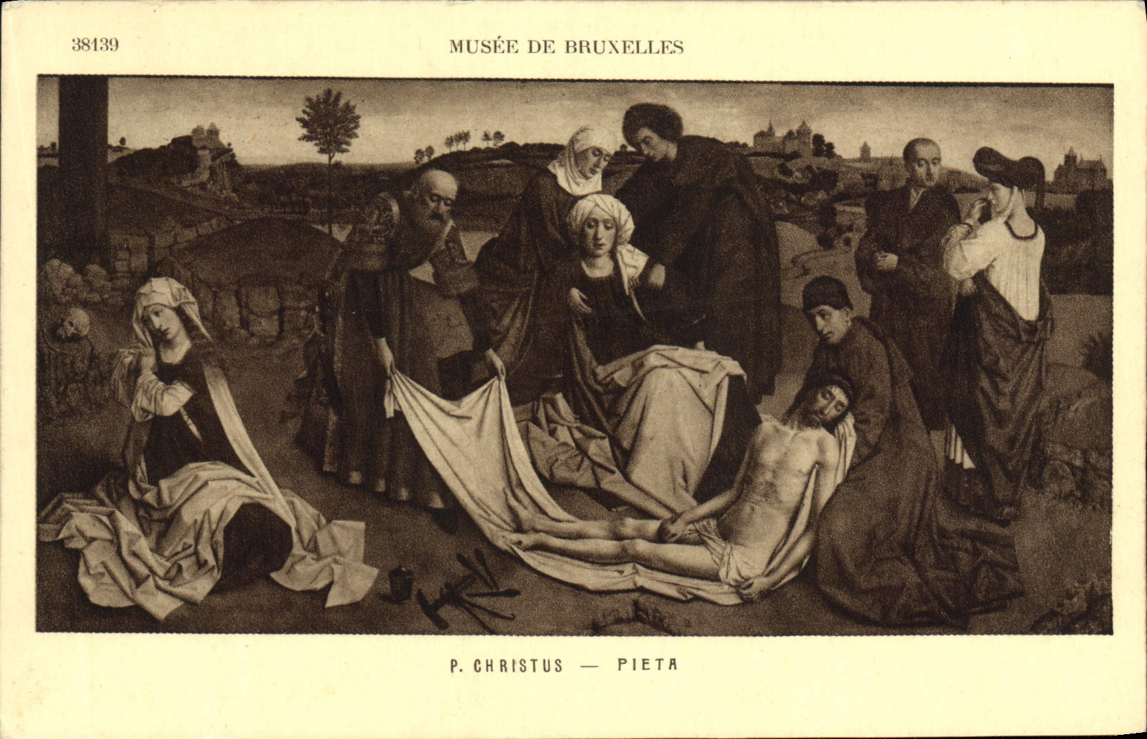 VINTAGE POSTCARD Museum Of Brussels Christus Pieta