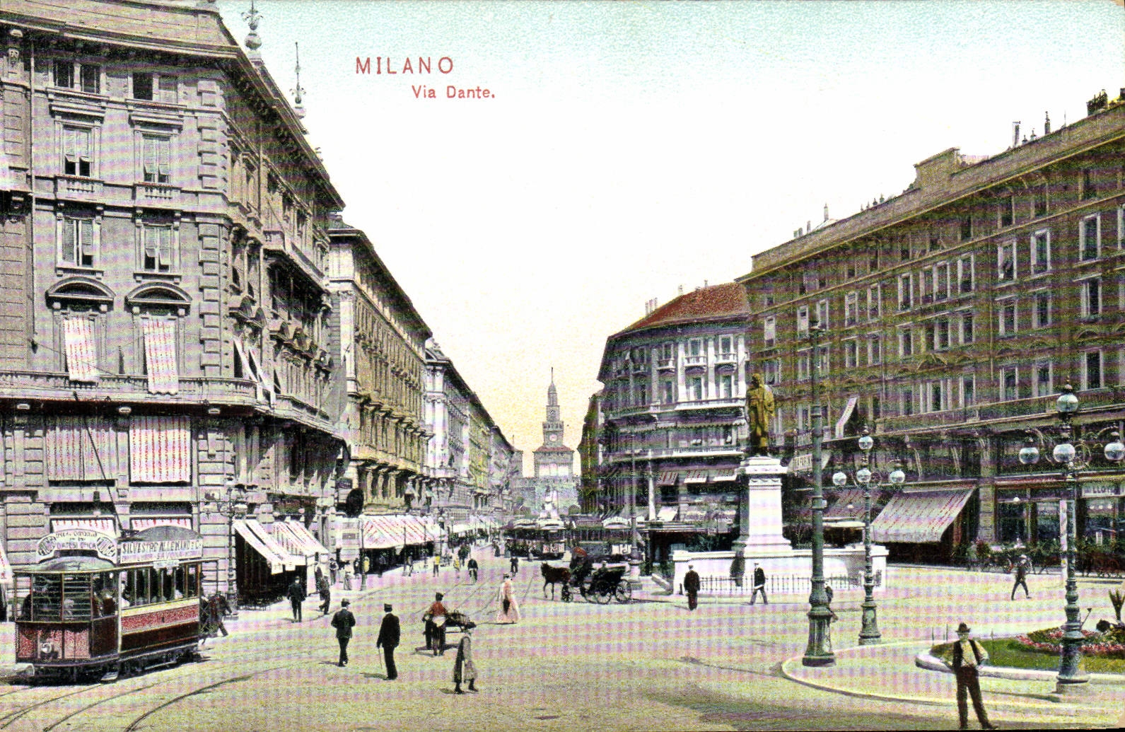 VINTAGE POSTCARD Milano Via Dante