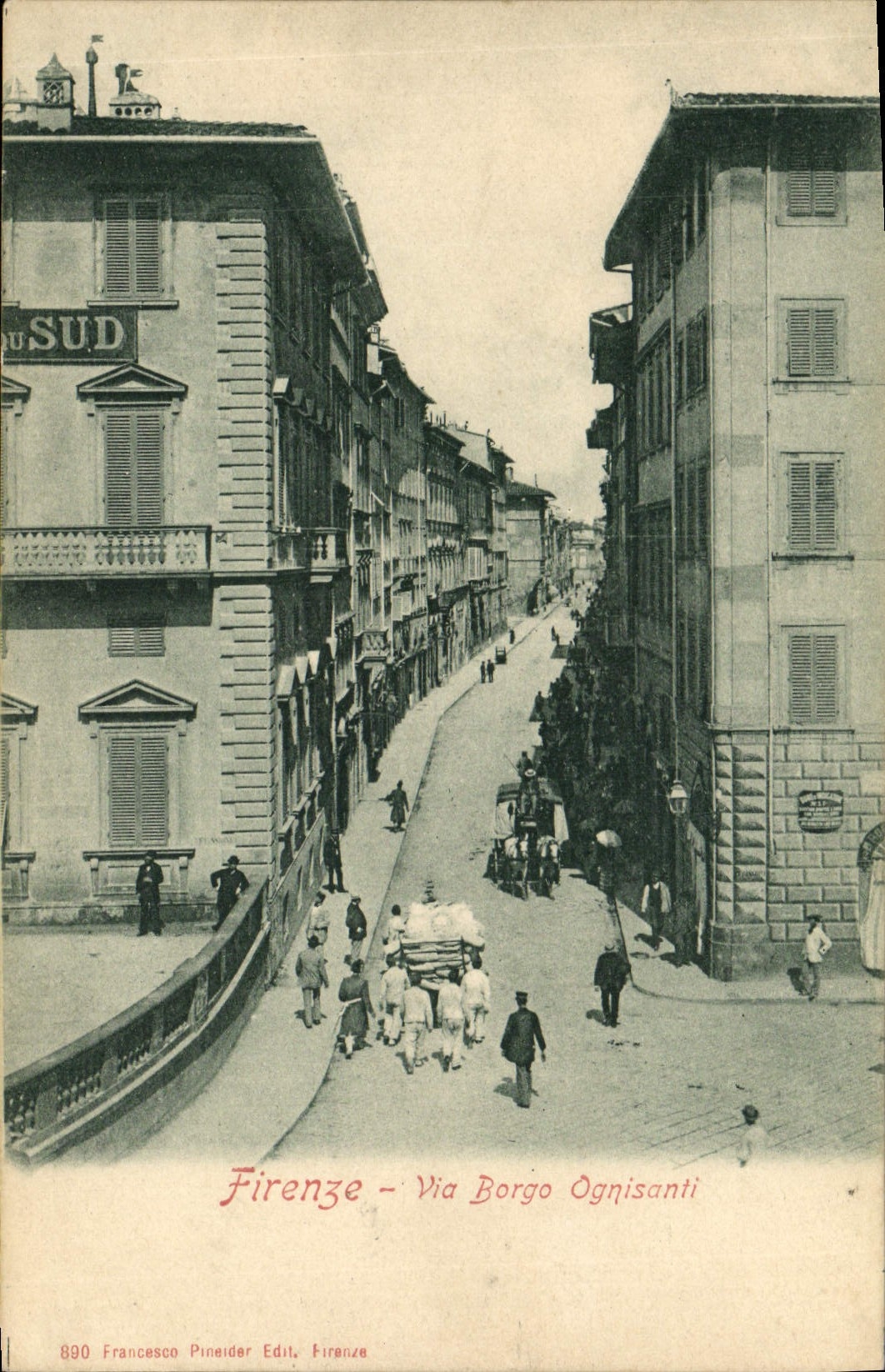 POSTAL Firenze de la VENDIMIA vía Borgo Ognisanti
