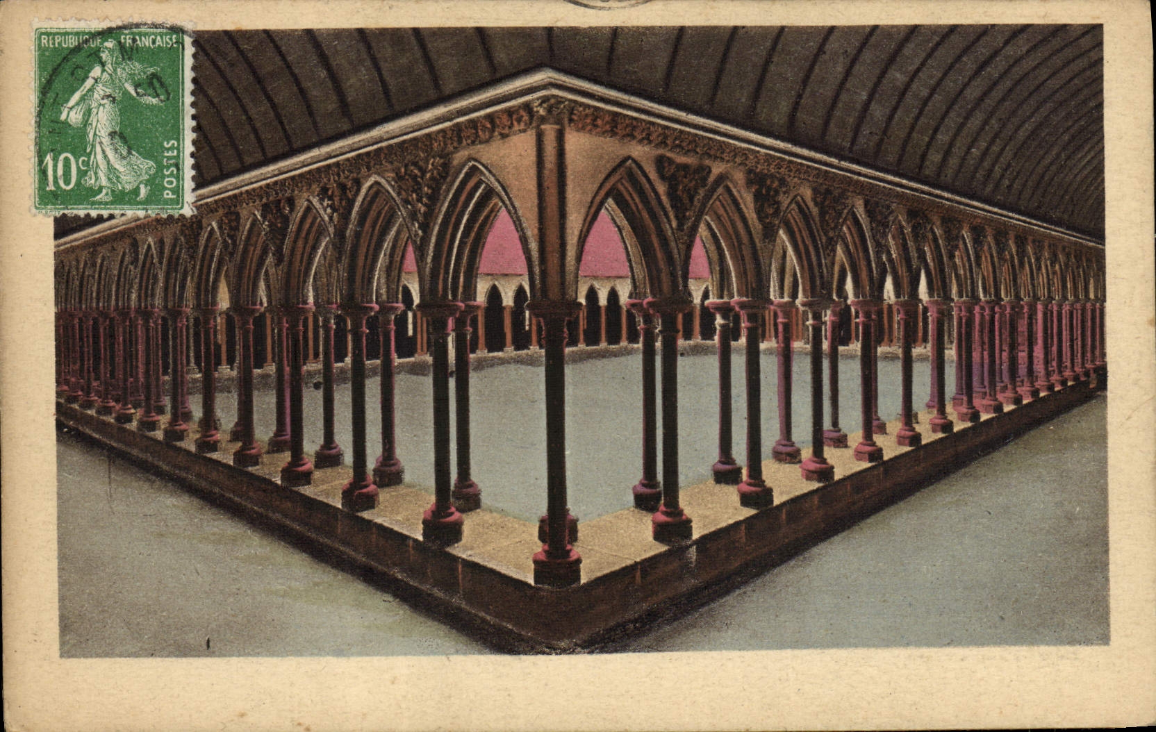 CPA Mont St Michel Abbaye Galeries Du Cloitre