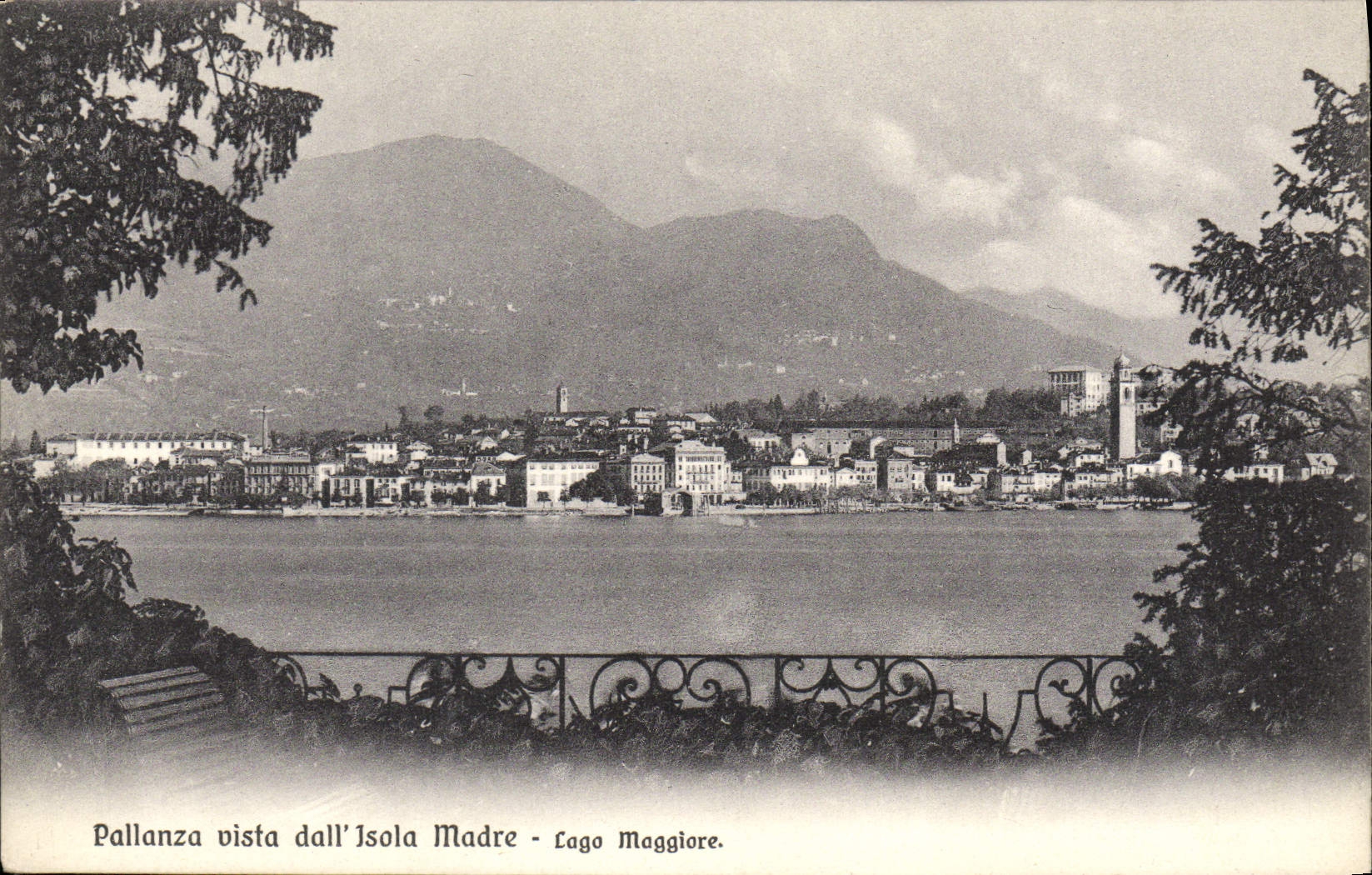 VINTAGE POSTCARD Pallanza Vista Dall' Insulated Veined Lago Maggiore