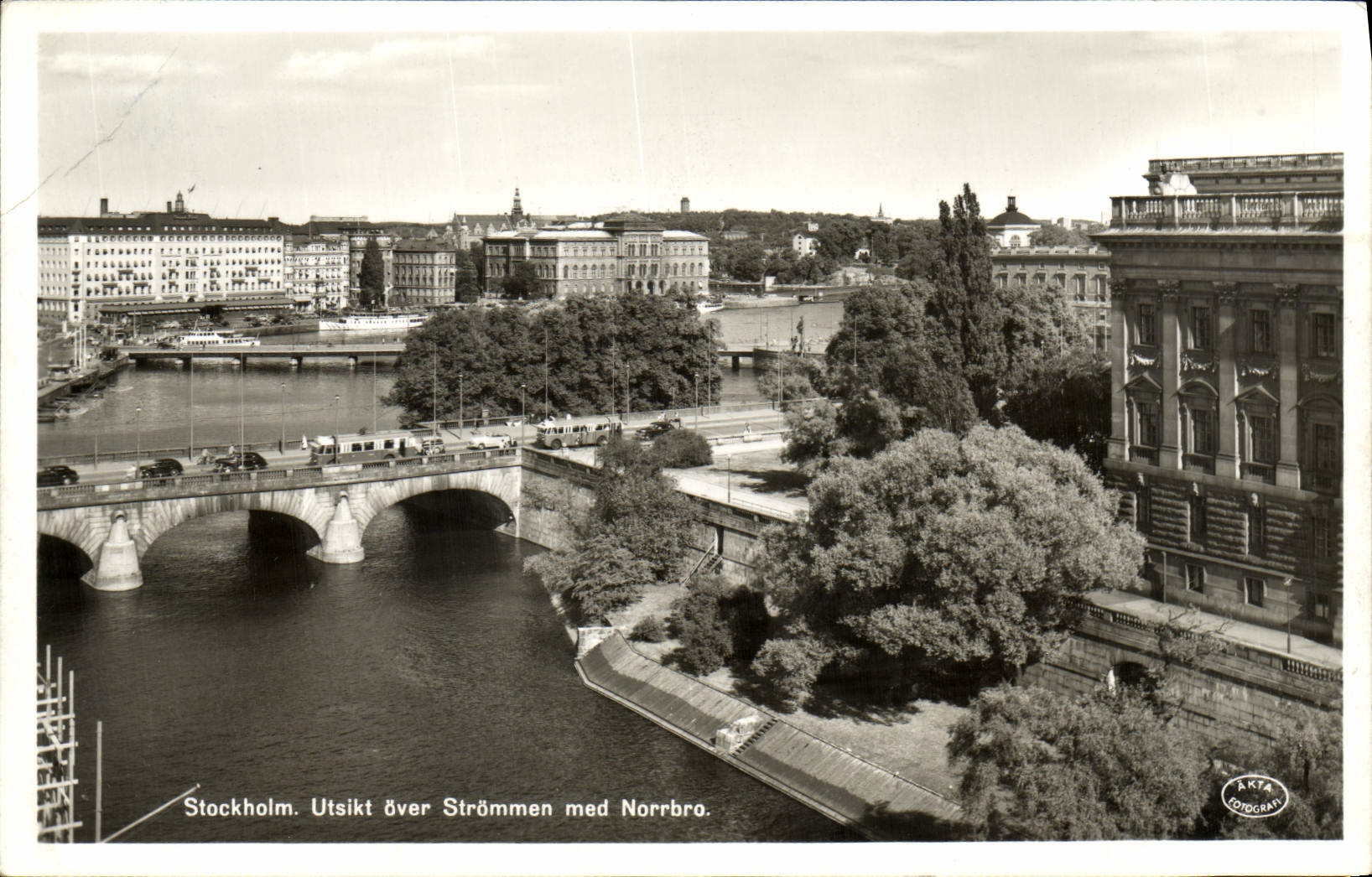 VINTAGE POSTCARD Stockholm Utsikt Over Strommen Med Norrbro