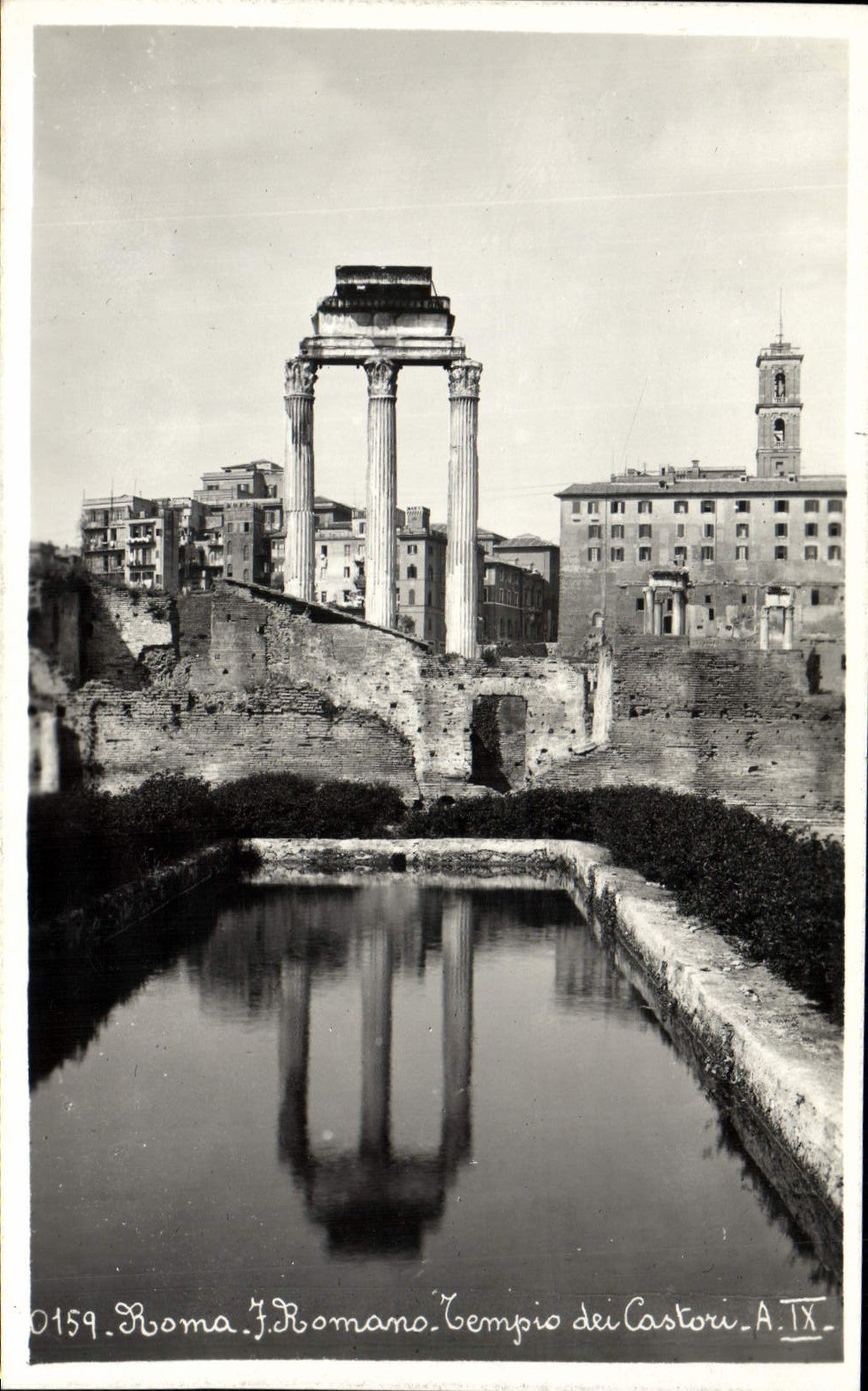 Romano Tempio Dei Castori de Roma de la POSTAL de la VENDIMIA