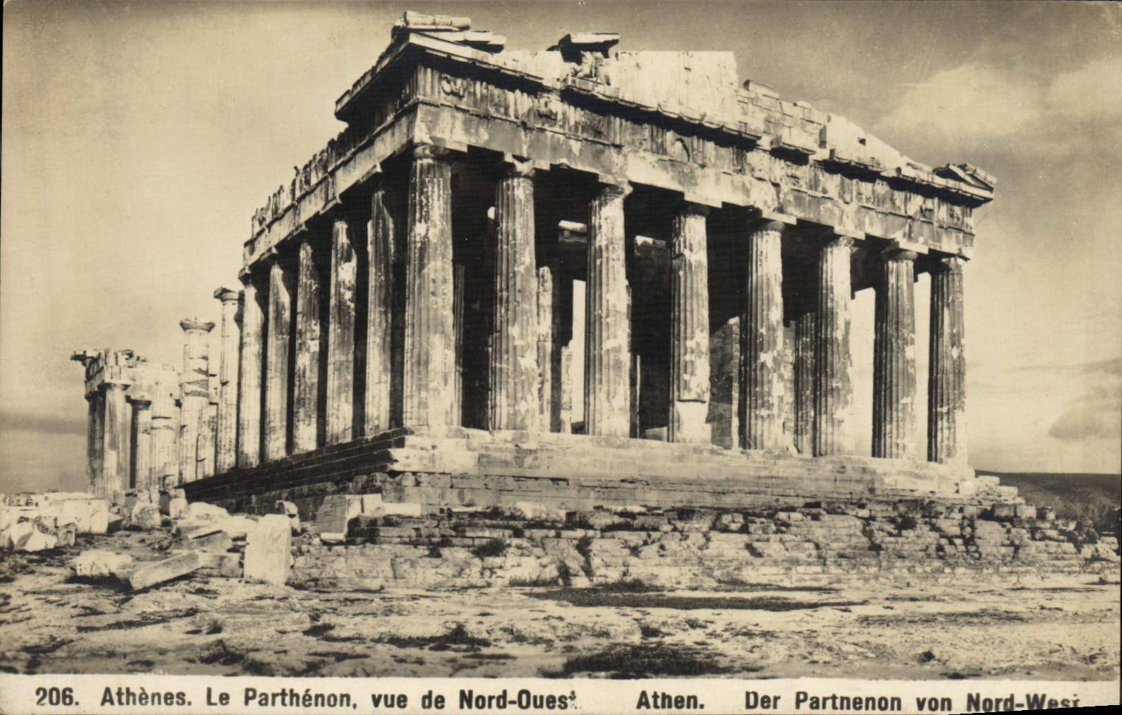 VINTAGE POSTCARD Athens Parthenon Seen of Western North