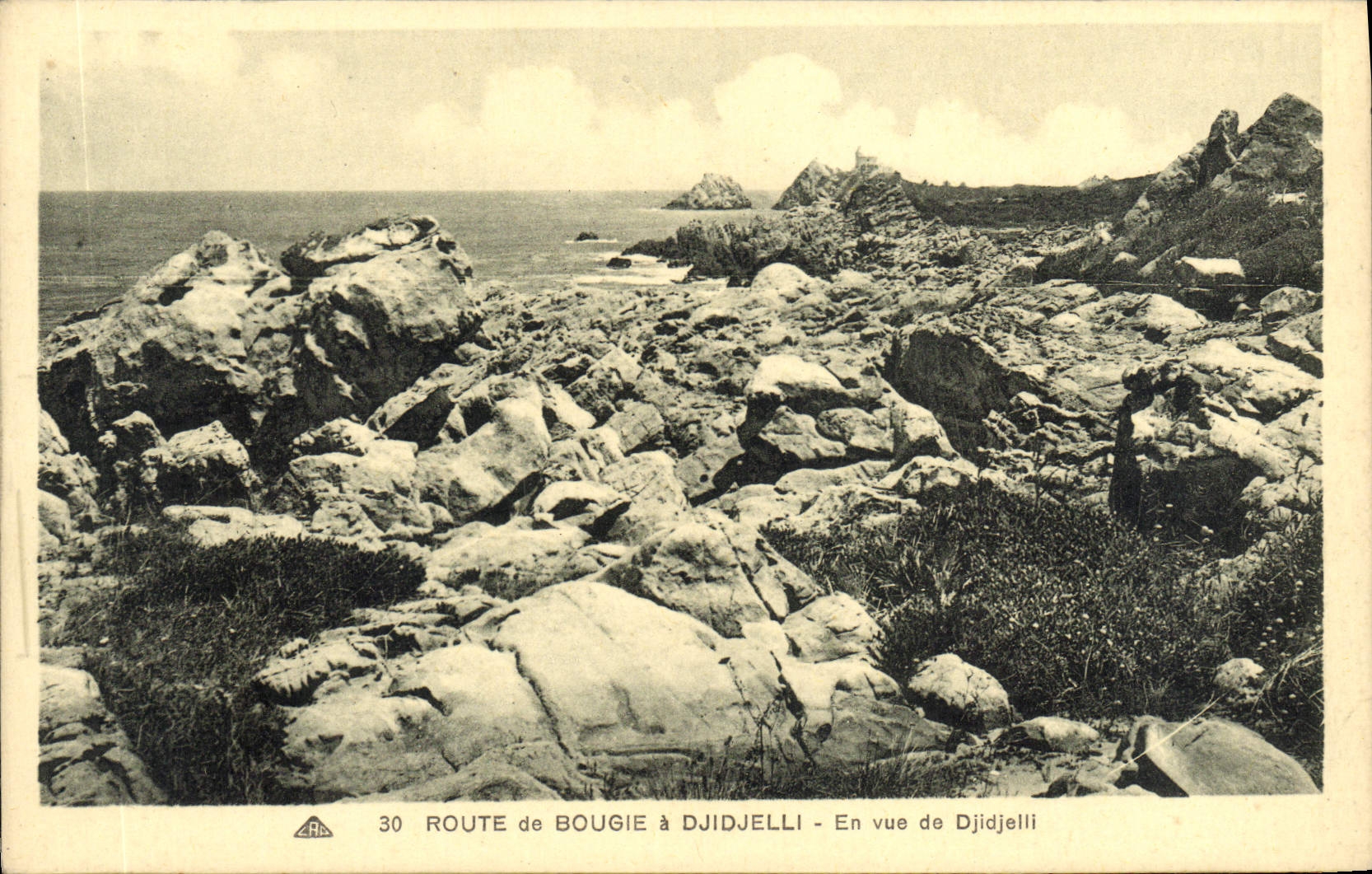 VINTAGE POSTCARD Route of Candle has Djidjelli For Djidjelli