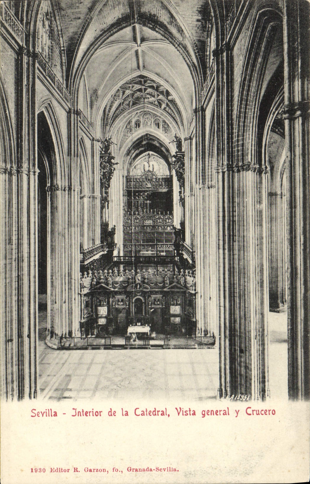 CPA Sevilla Interior de la catedral Vista general y Crucero