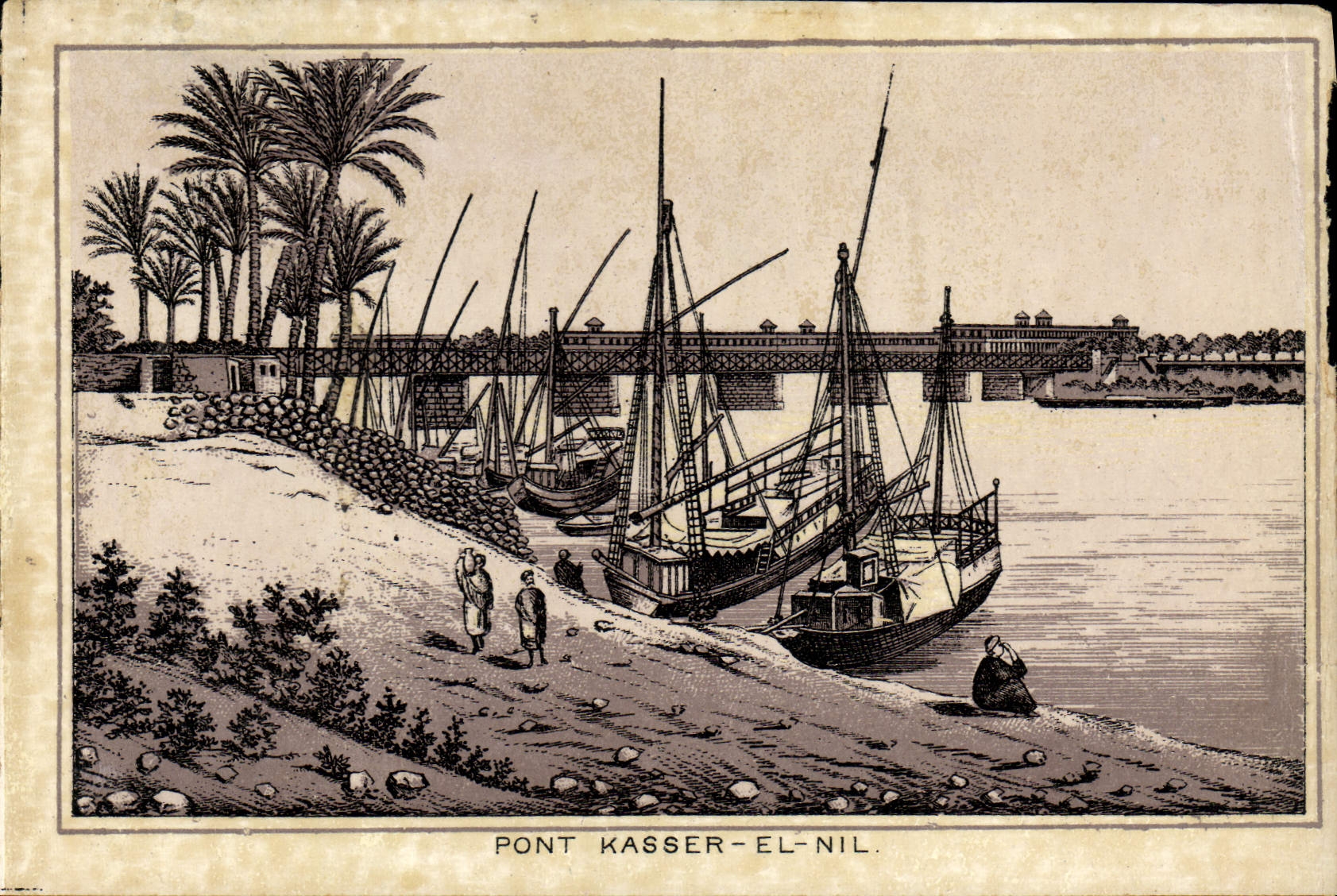 CPA Egypte Pont Kasser El Nil