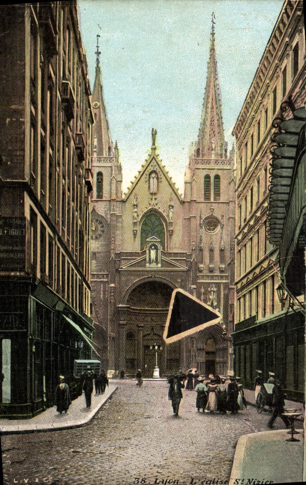 VINTAGE POSTCARD Lyon the Church St Nizier