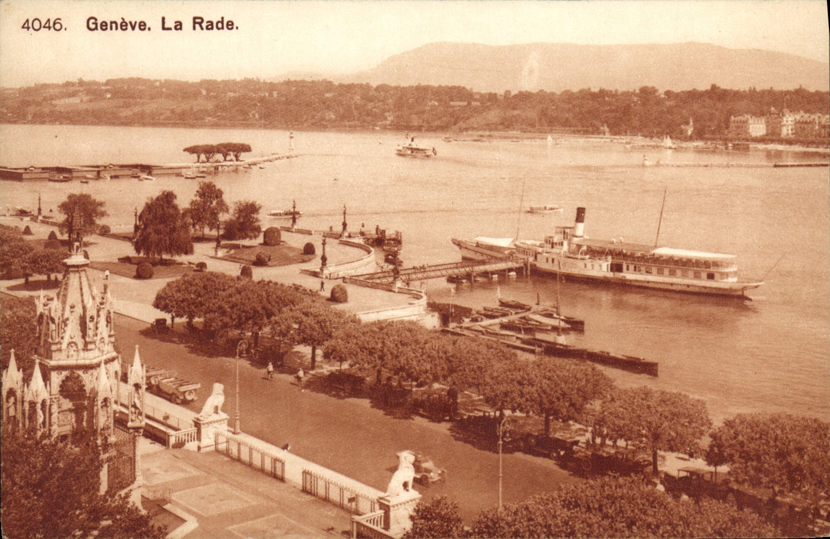 CPA Geneve La Rade Bateau
