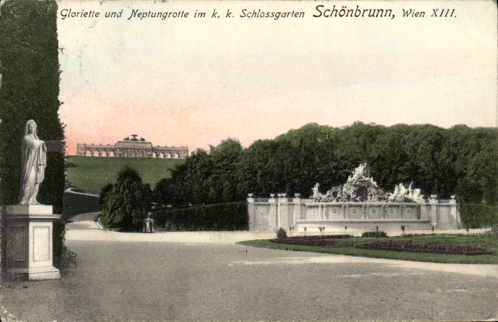 CPA Schonbrunn Wien Glorietie Und Neptungrotle im
