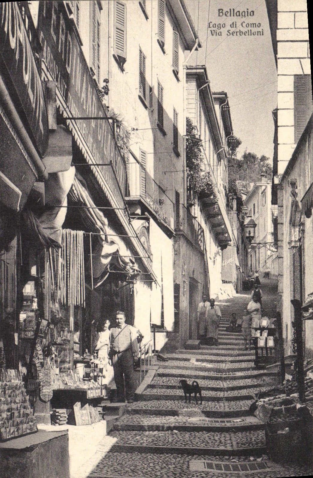 VINTAGE POSTCARD Bellagio Lago di Como Via Serbelleni